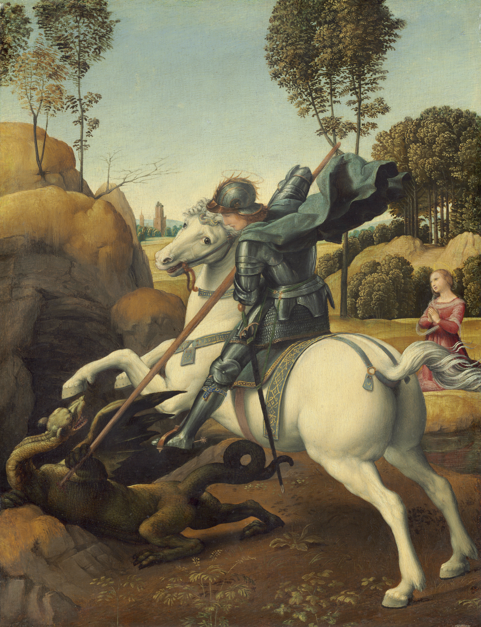 Saint George and the Dragon by Raphael Sanzio