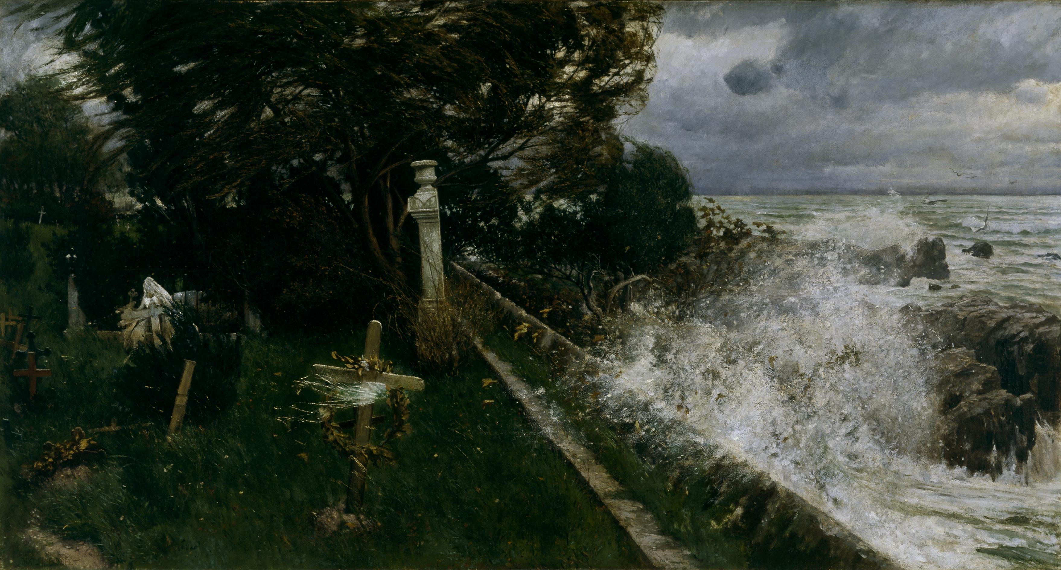 Seaside Cemetery by Adolf Hirémy-Hirschl
