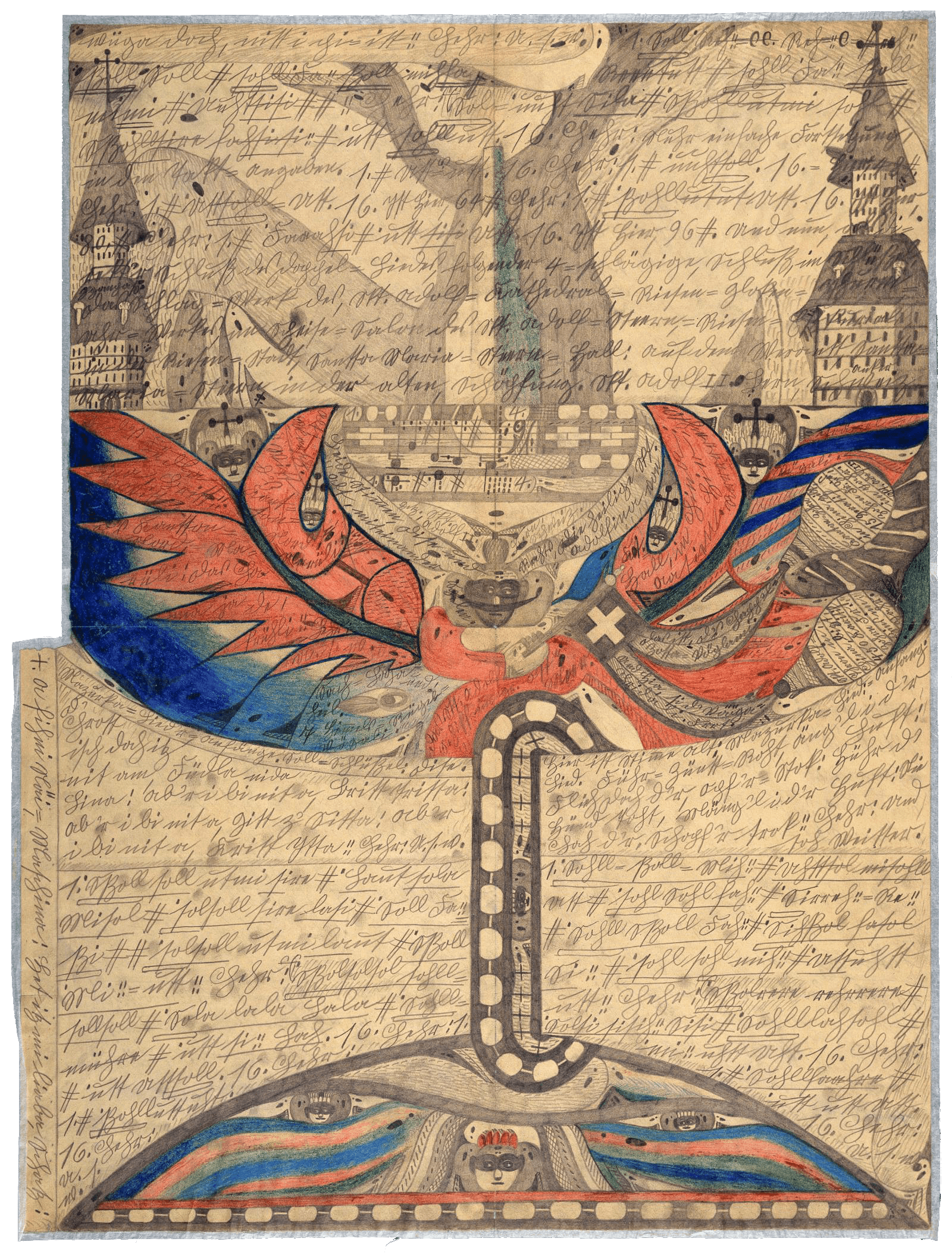 The St. Adolf-Ship in the Great Eastern Sea by Adolf Wölfli