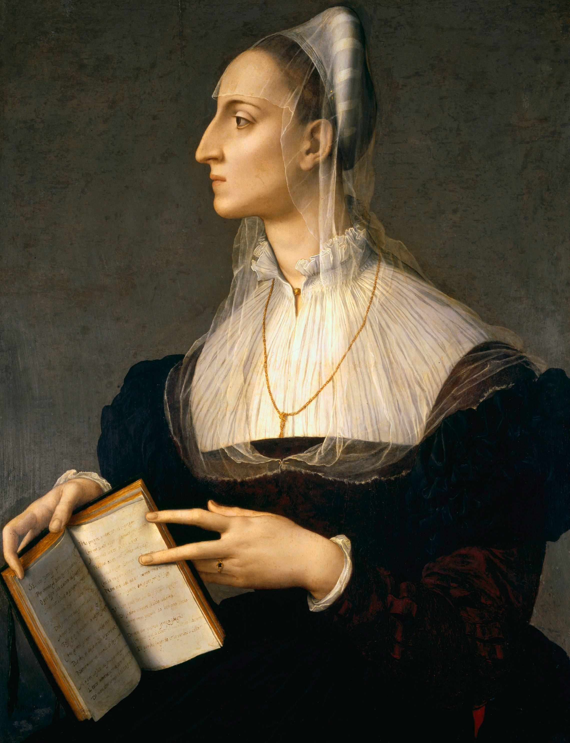 Portrait of Laura Battiferri by Agnolo Bronzino