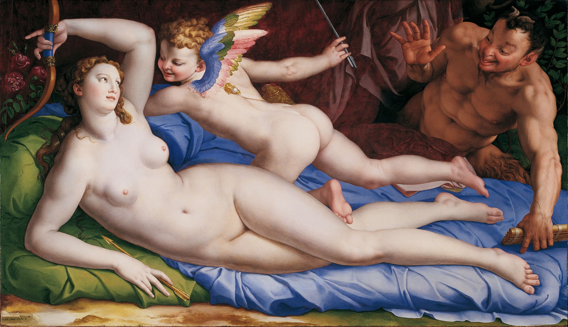 Venus, Cupid, and Satyr by Agnolo Bronzino