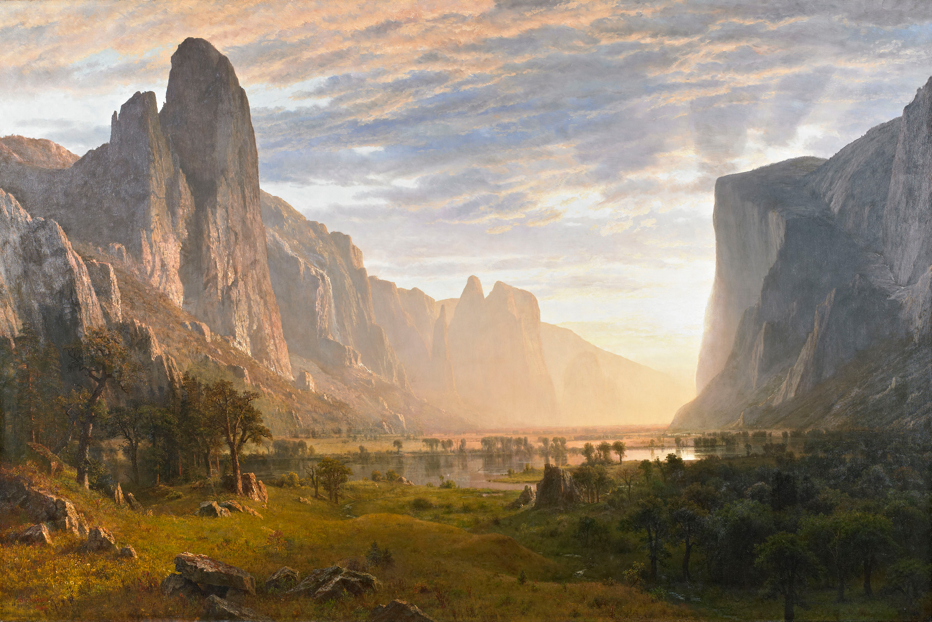 Looking Down Yosemite Valley, California by Albert Bierstadt