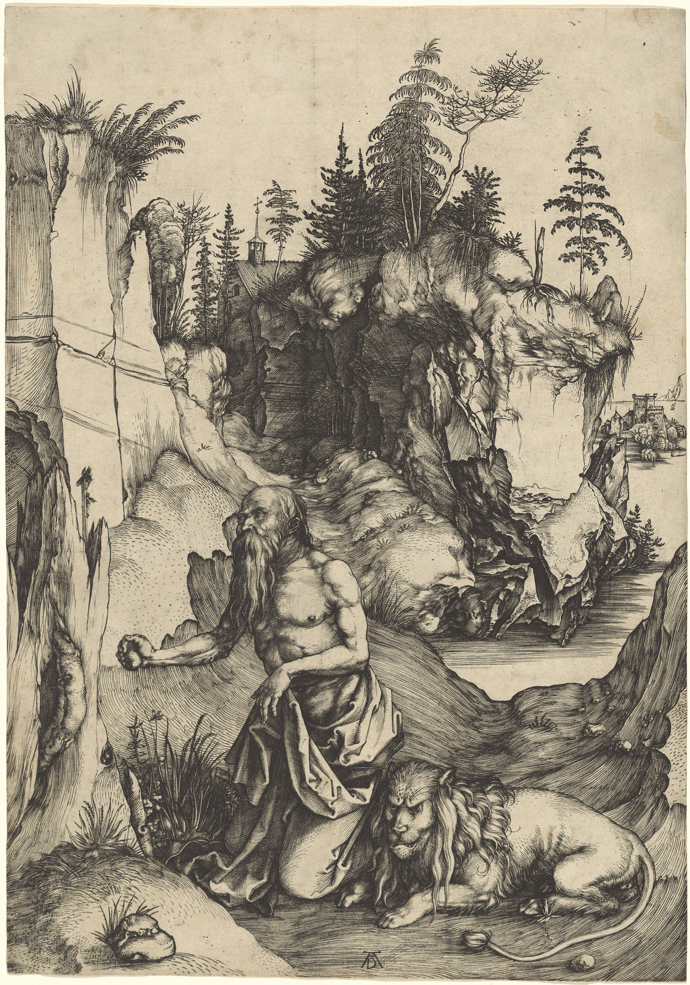 Saint Jerome Penitent in the Wilderness by Albrecht Dürer