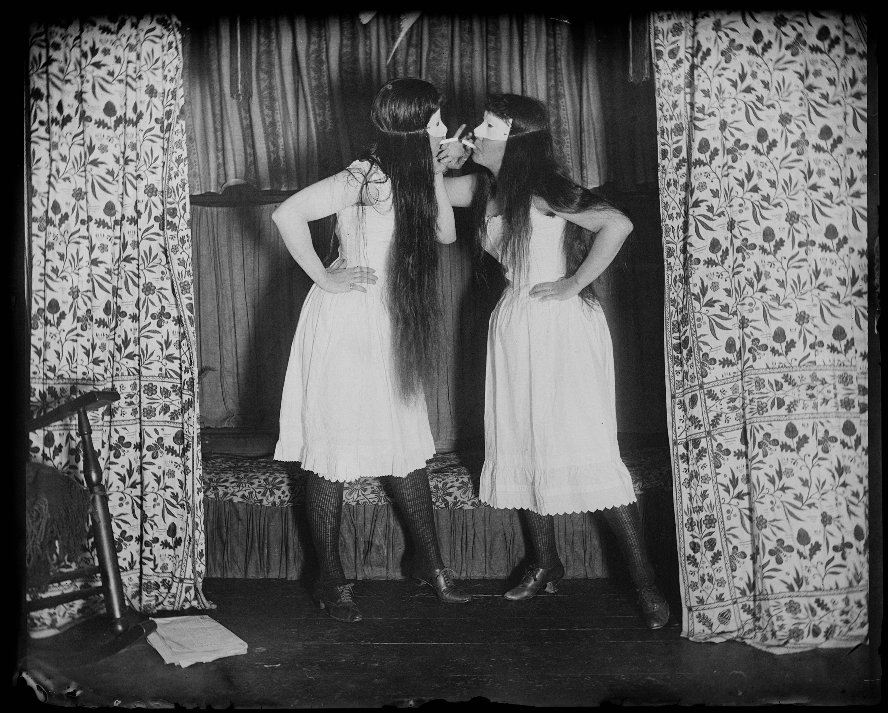 Trude & I, Masked, Short Skirts by Alice Austen