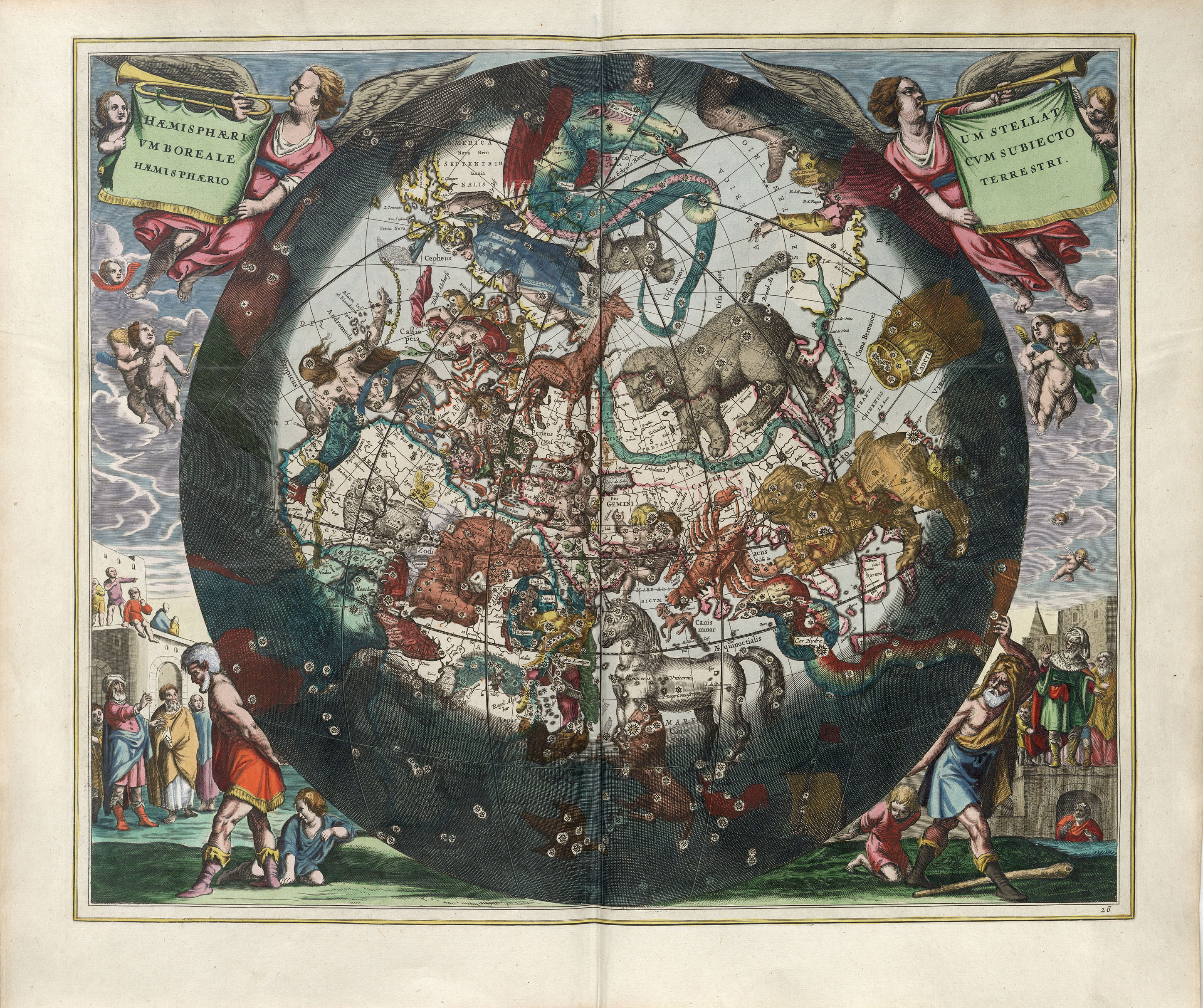 Harmonia Macrocosmica Plate 26 — Northern Stellar Hemisphere by Andreas Cellarius