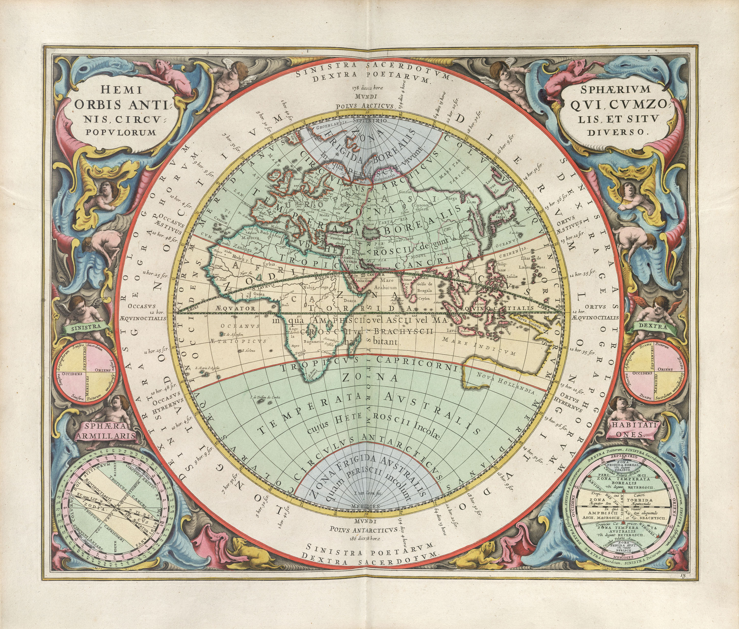 Hemisphere of the Old World by Andreas Cellarius