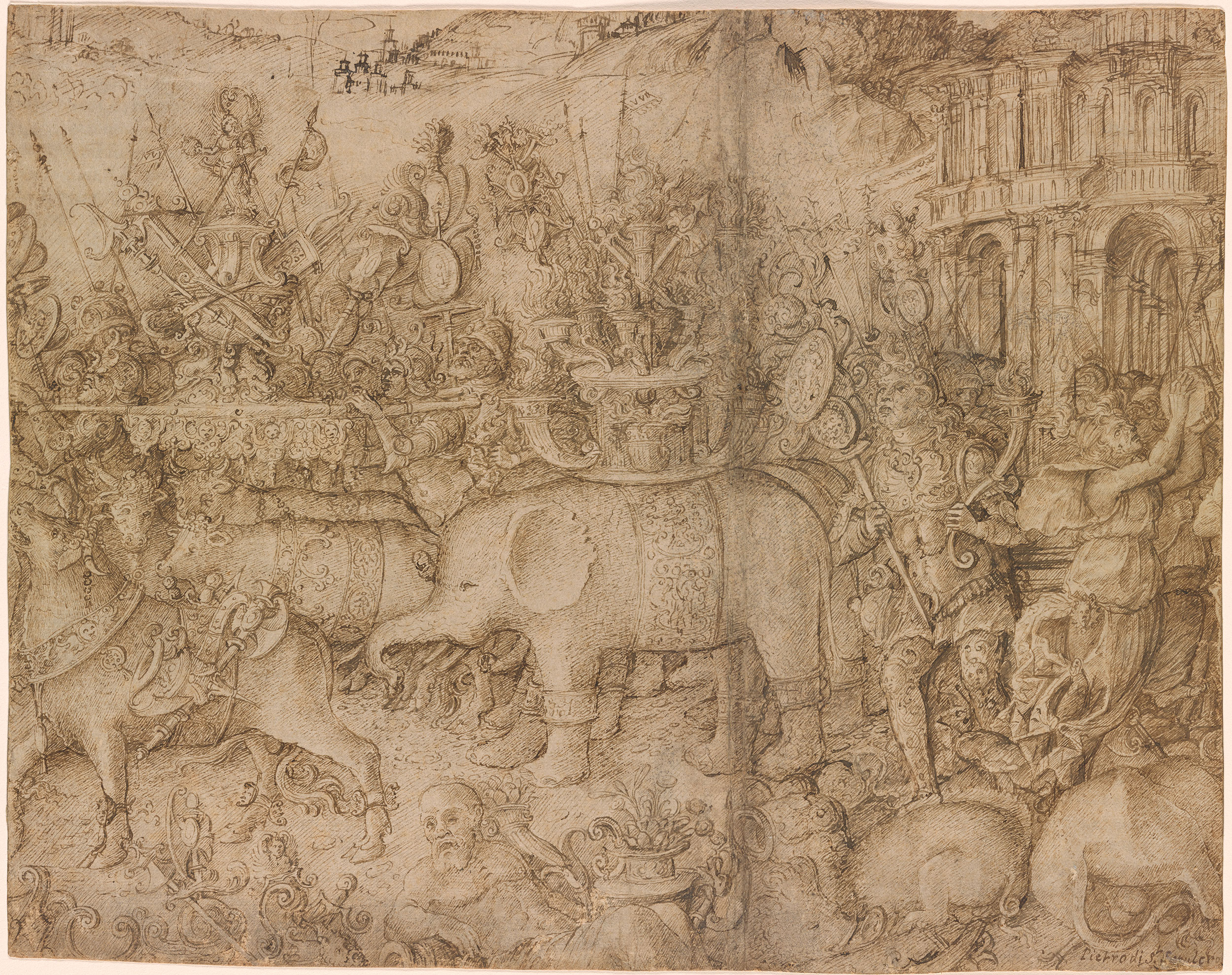 Triumphal Procession with Elephant by Bernardo Parentino