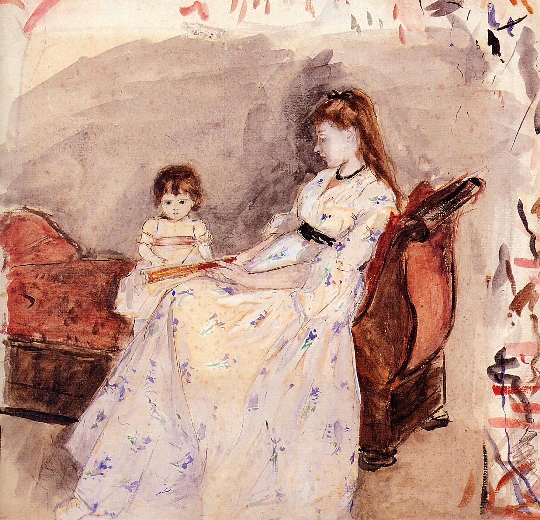 Edma with her Daughter Jeanne by Berthe Morisot