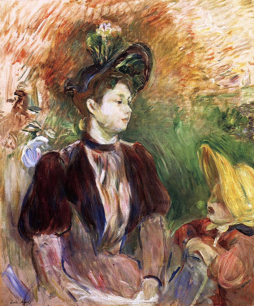 Young Woman and Child Avenue du Bois by Berthe Morisot