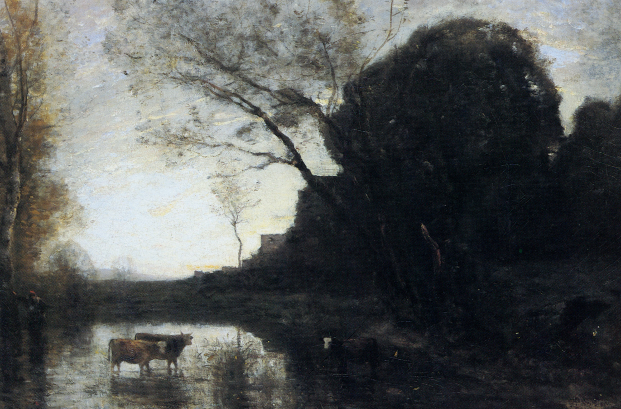 The Ford Under The Bended Tree by Jean-Baptiste Camille Corot