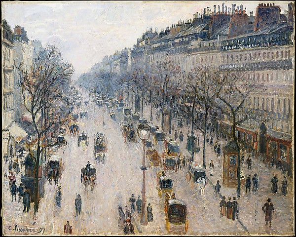 The Boulevard Montmartre on an Winter Morning by Camille Pissarro