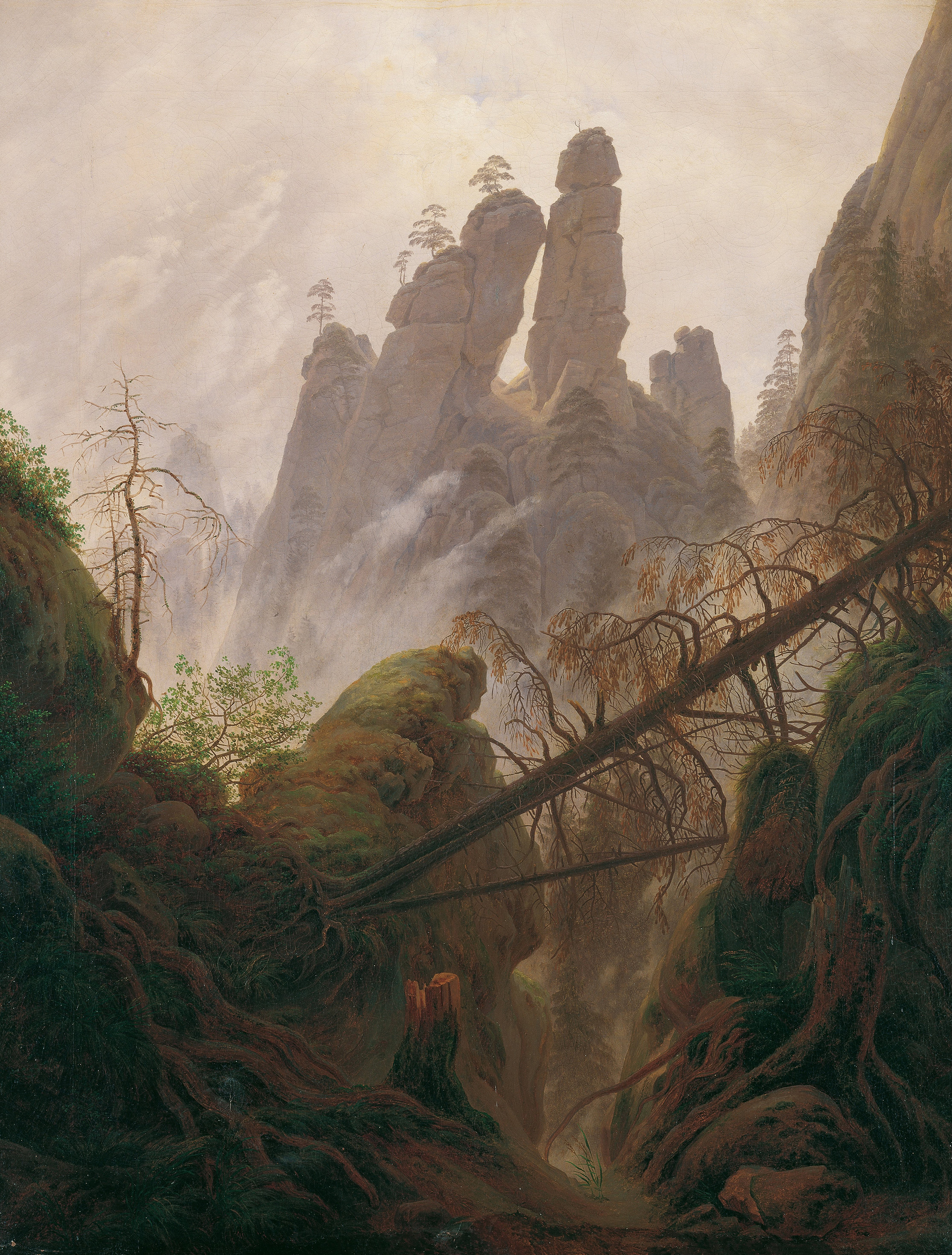 Rocky ravine in the Elbe Sandstone Mountains by Caspar David Friedrich