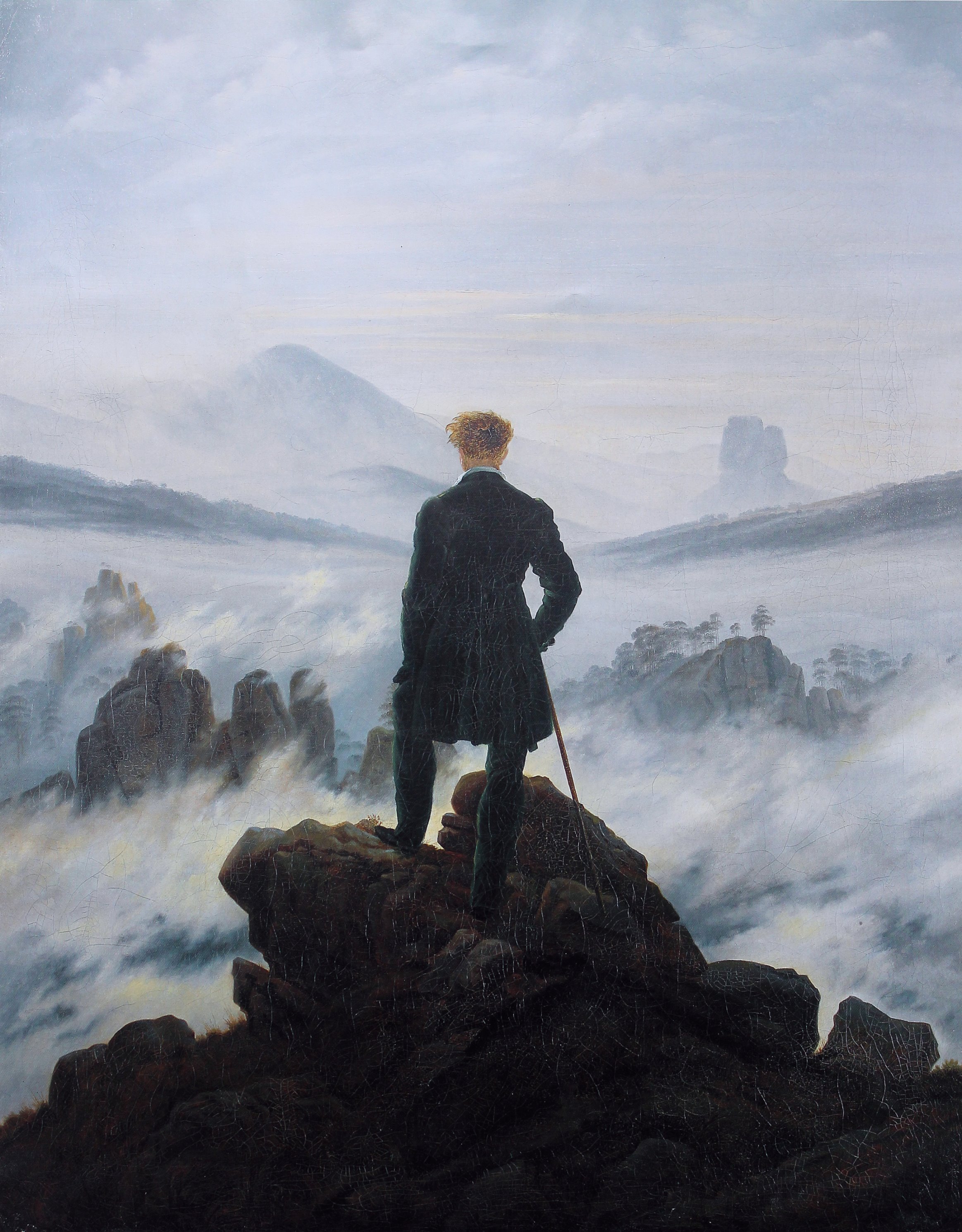 The wanderer above the sea of fog by Caspar David Friedrich
