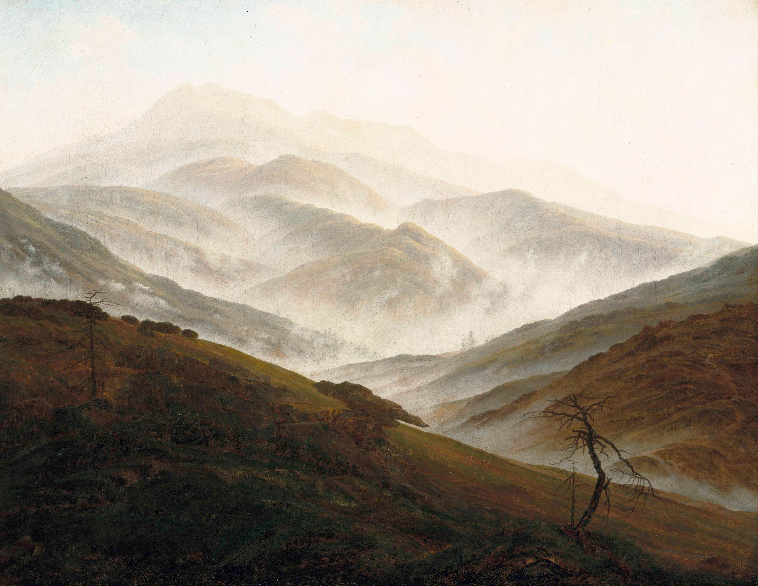 Mountain with Ascending Mist by Caspar David Friedrich