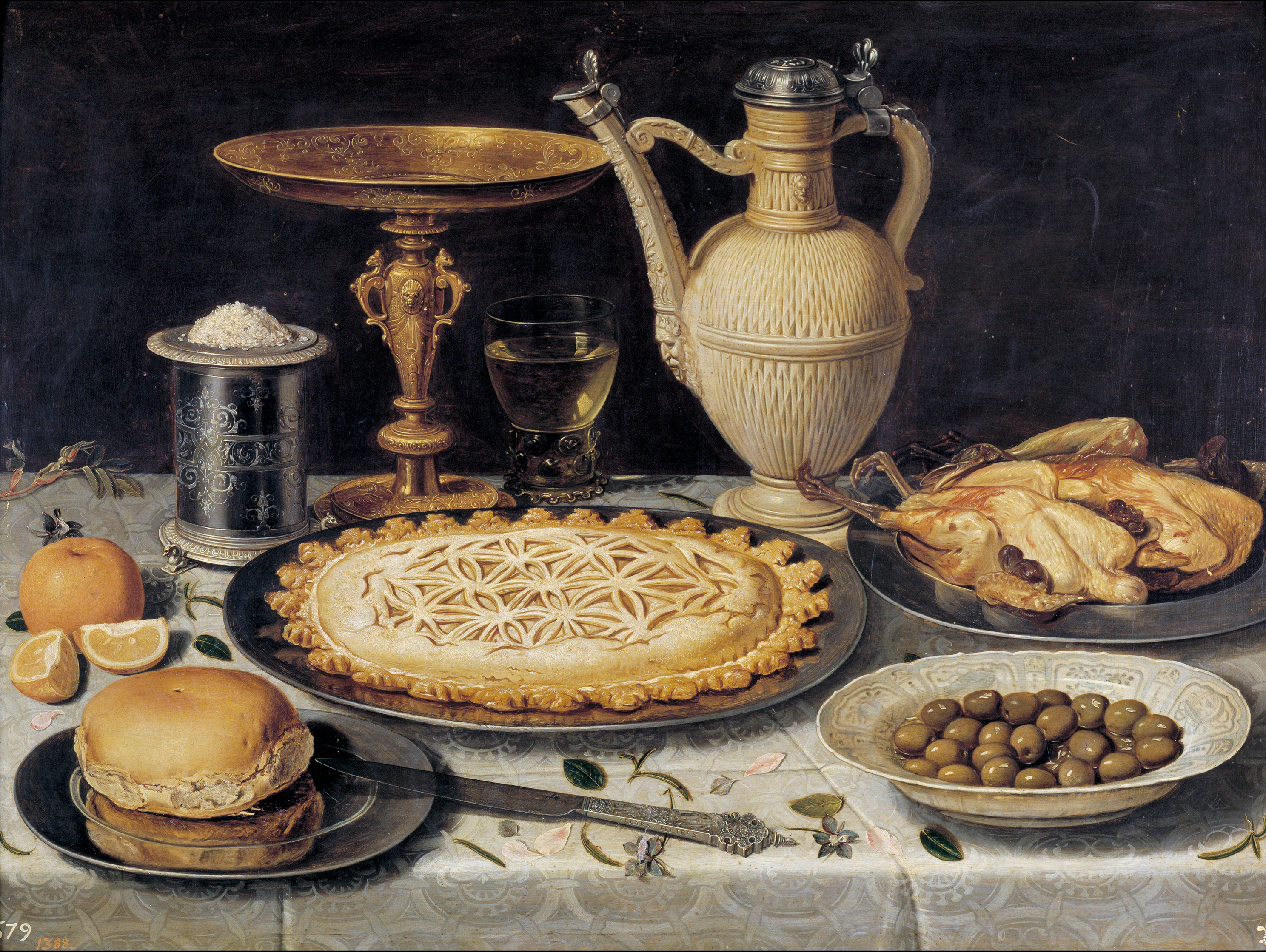 Table with Orange, Olives and Pie by Clara Peeters