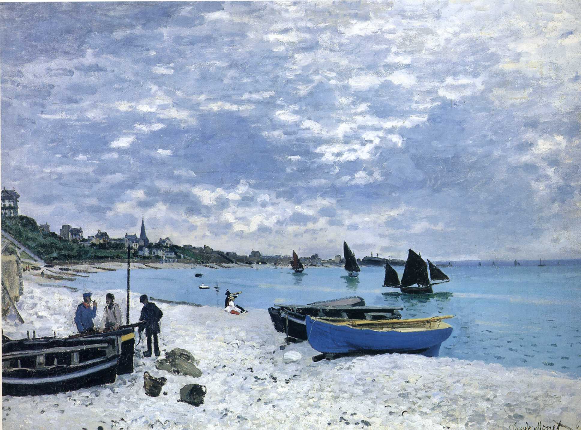 The Beach at Sainte-Adresse by Claude Monet