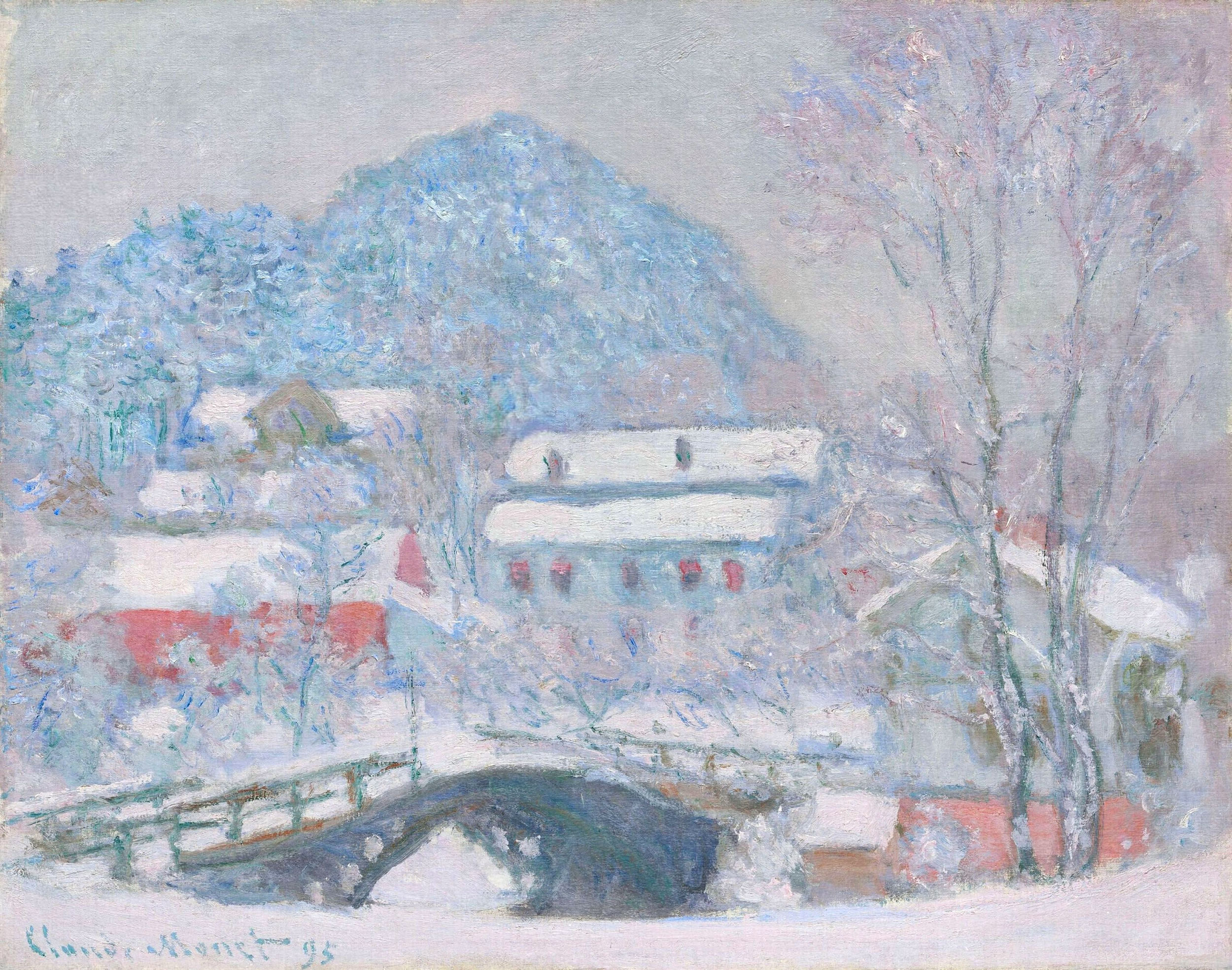 Norway, Sandviken Village in the Snow by Claude Monet