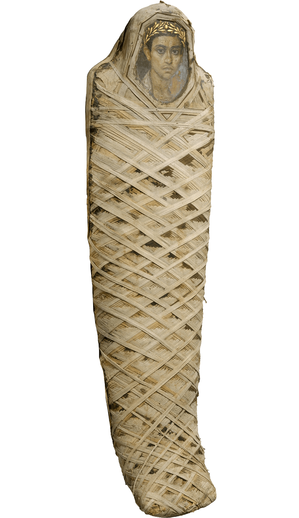 Mummy with an Inserted Panel Portrait of a Youth by Coptic Art
