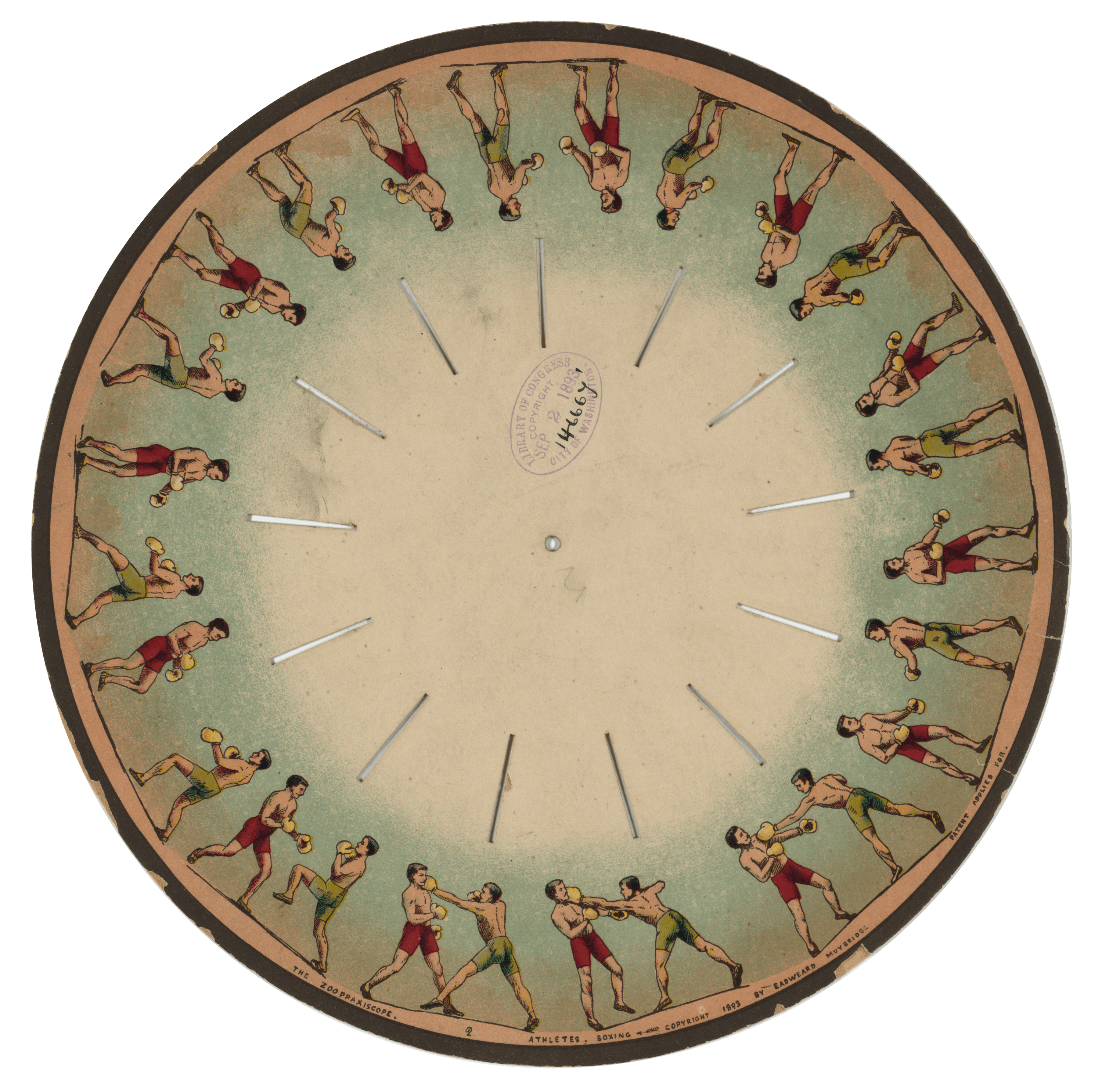Zoopraxiscope, Athletes Boxing by Eadweard Muybridge