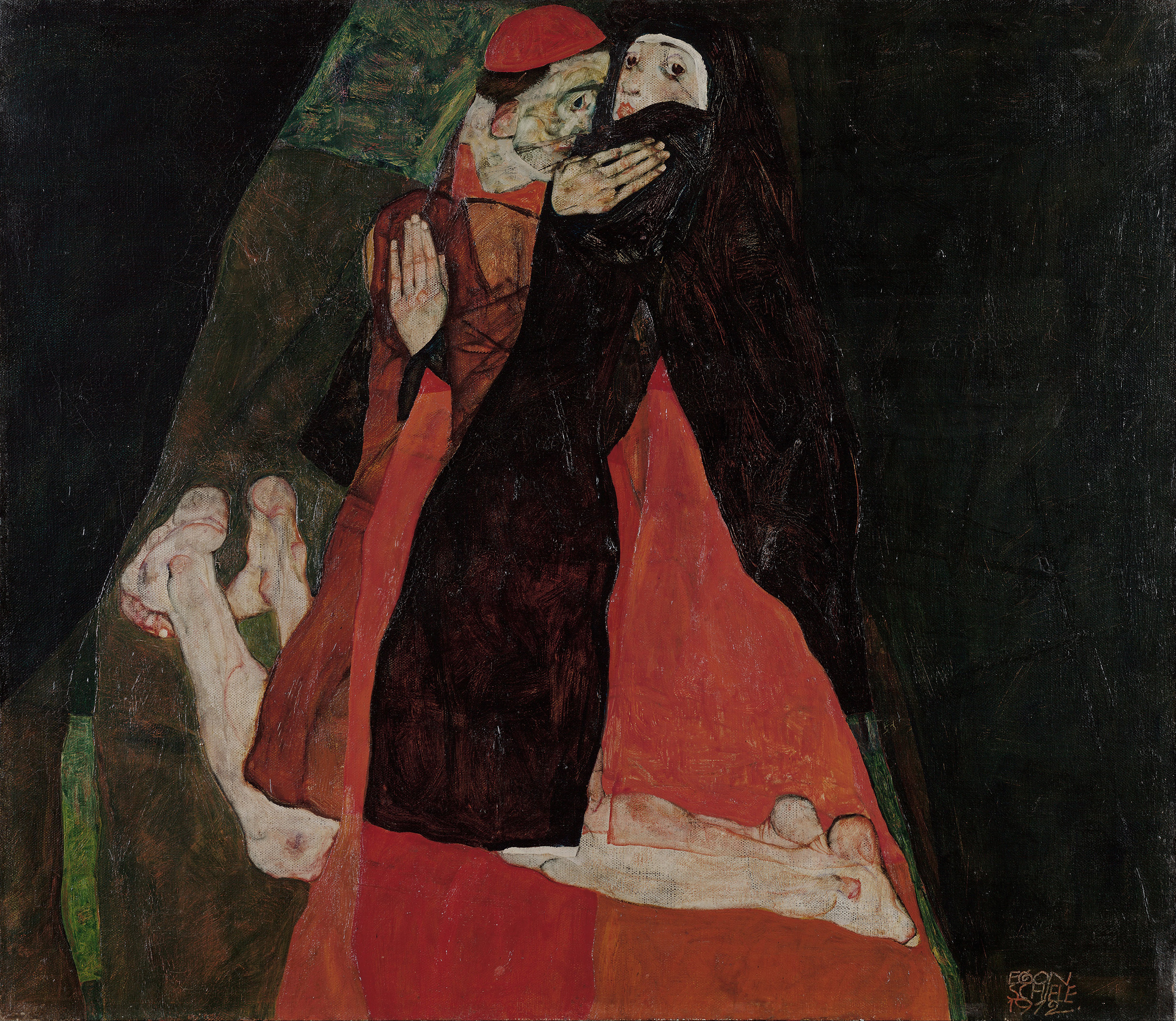 Cardinal and Nun (Caress) by Egon Schiele