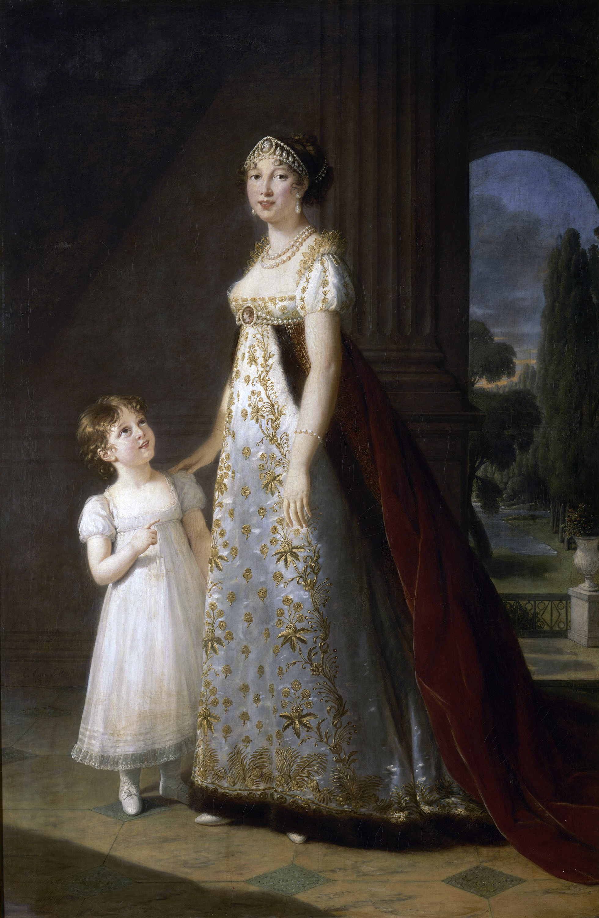 Portrait of Caroline Murat with her daughter, Letizia by Élisabeth Vigée Le Brun