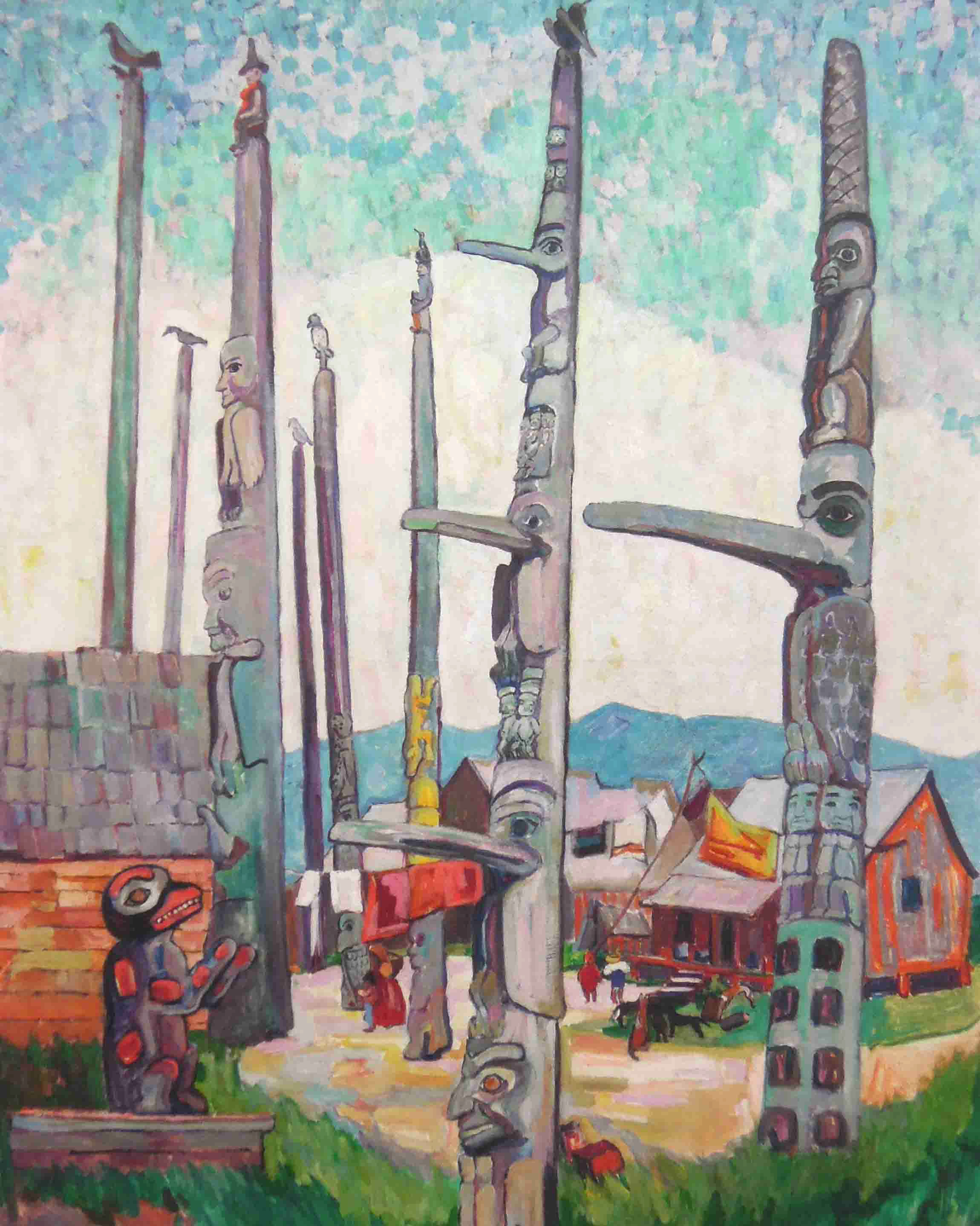 Totem Poles, Kitseukla by Emily Carr