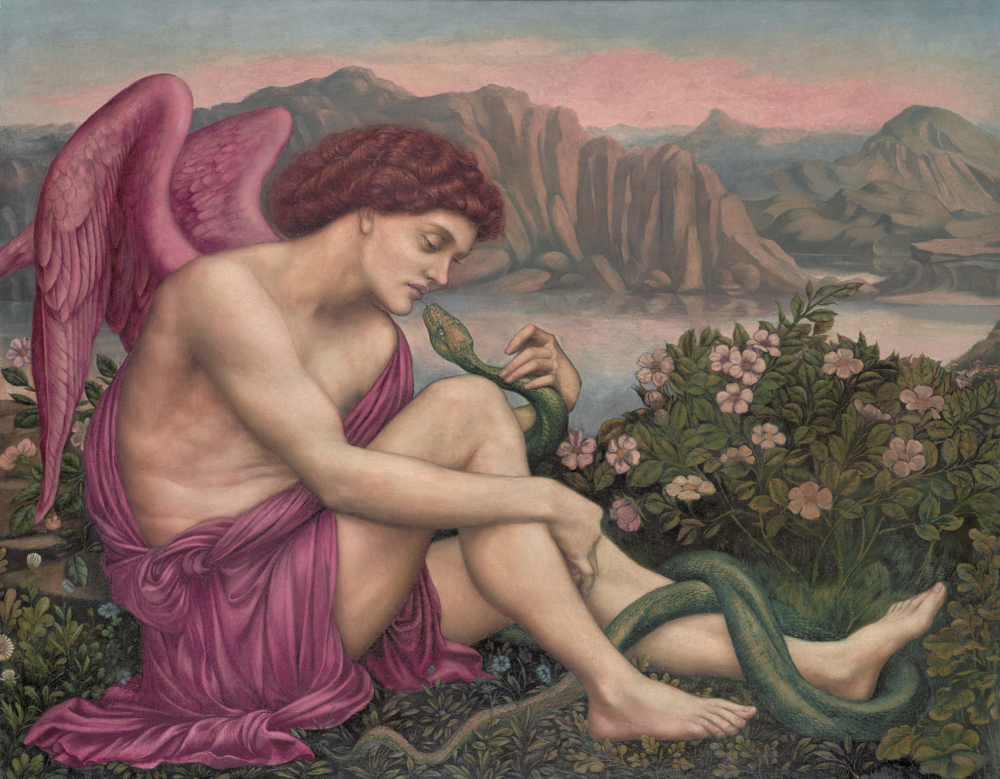 The angel with the serpent by Evelyn De Morgan
