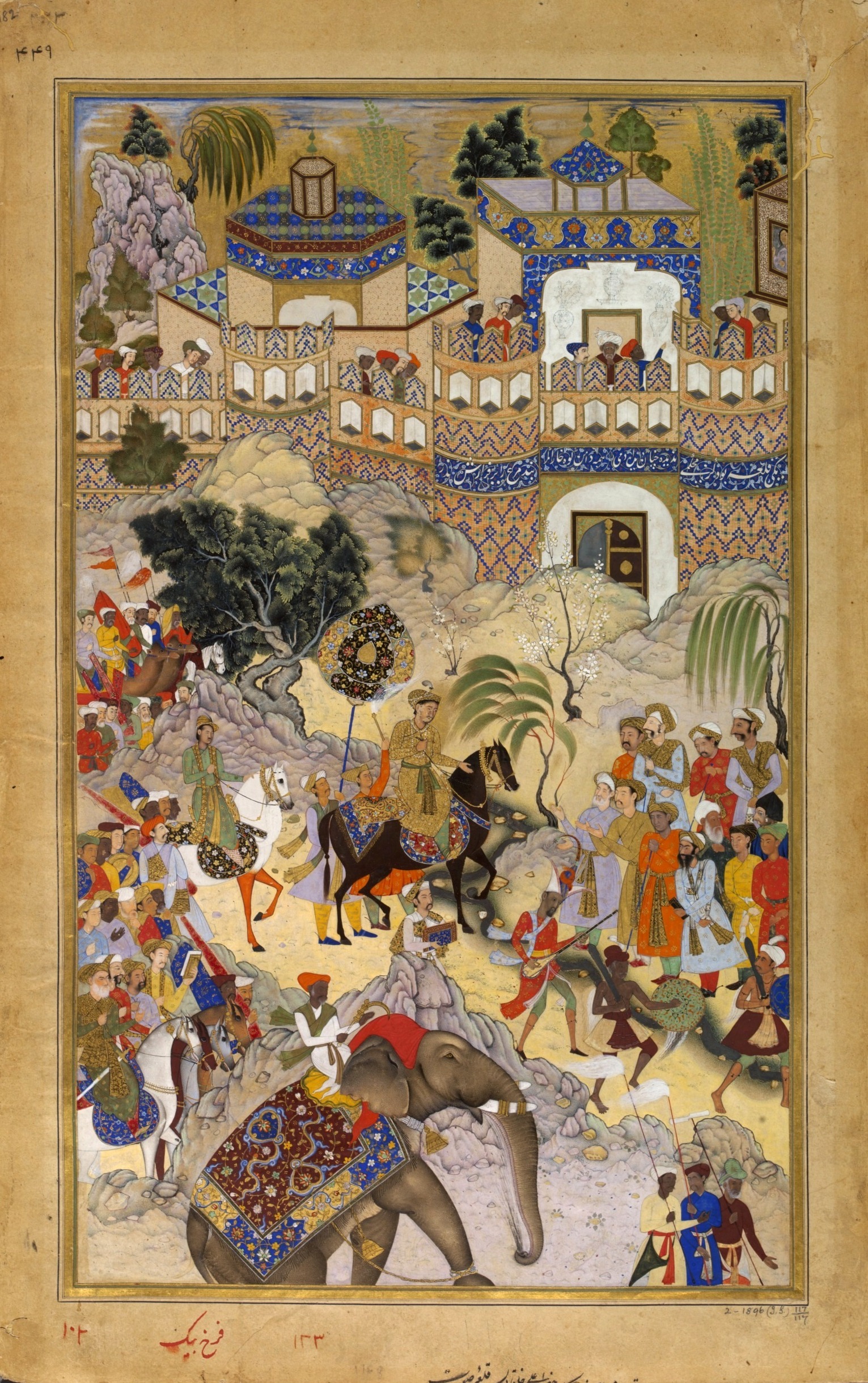 Akbar's Triumphal Entry into Surat Akbarnama by Farrukh Beg