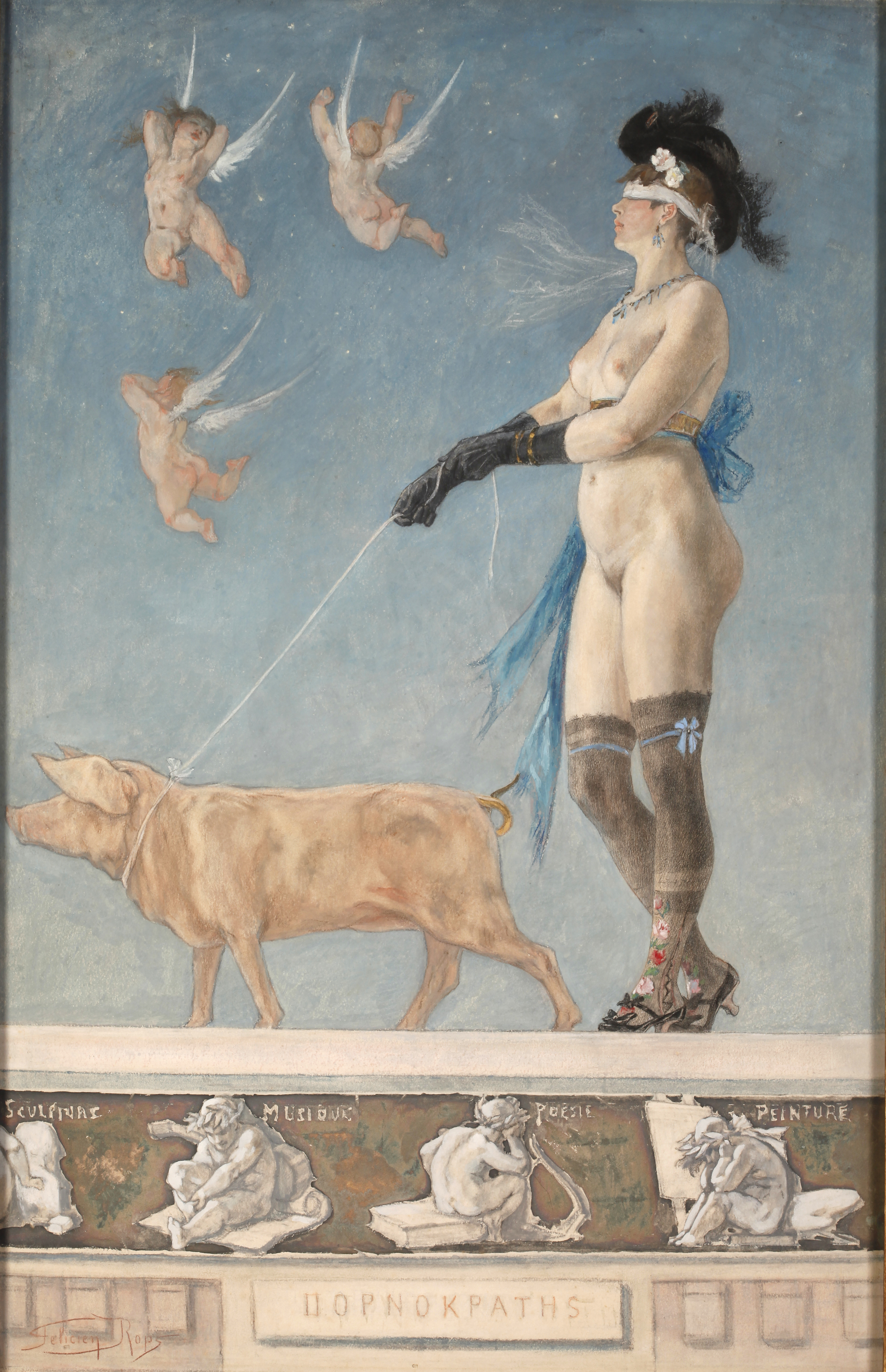 Pornocrates, The Lady with the Pig by Félicien Rops
