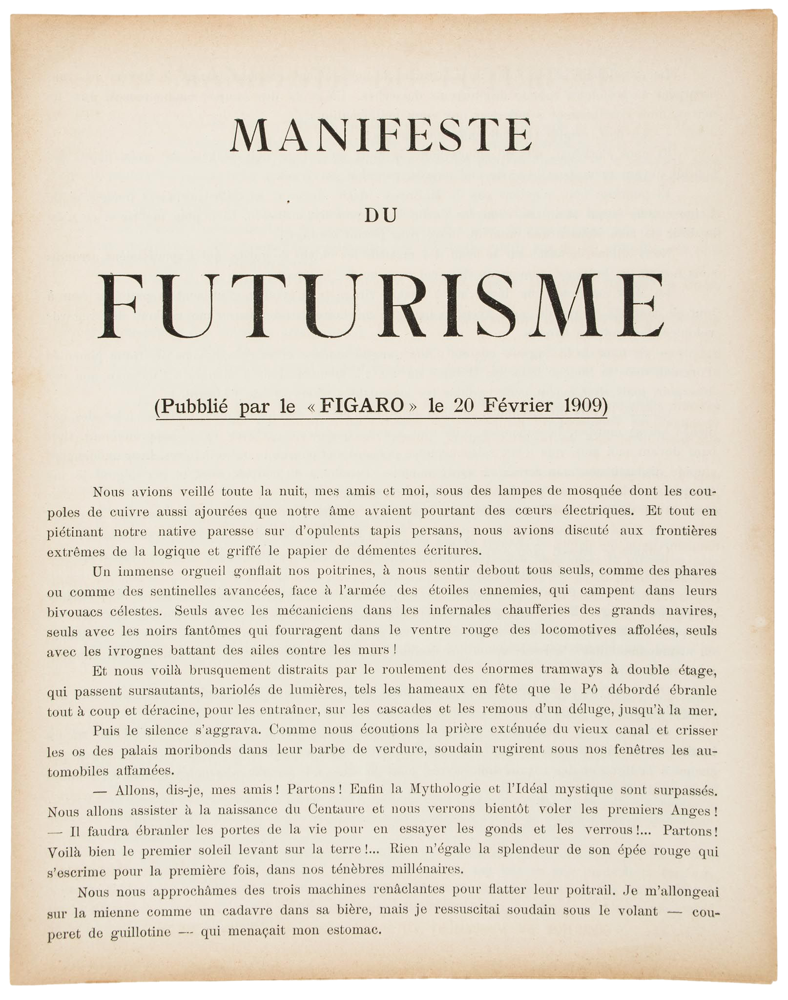 Futurist Manifesto (Print) by Filippo Tommaso Marinetti