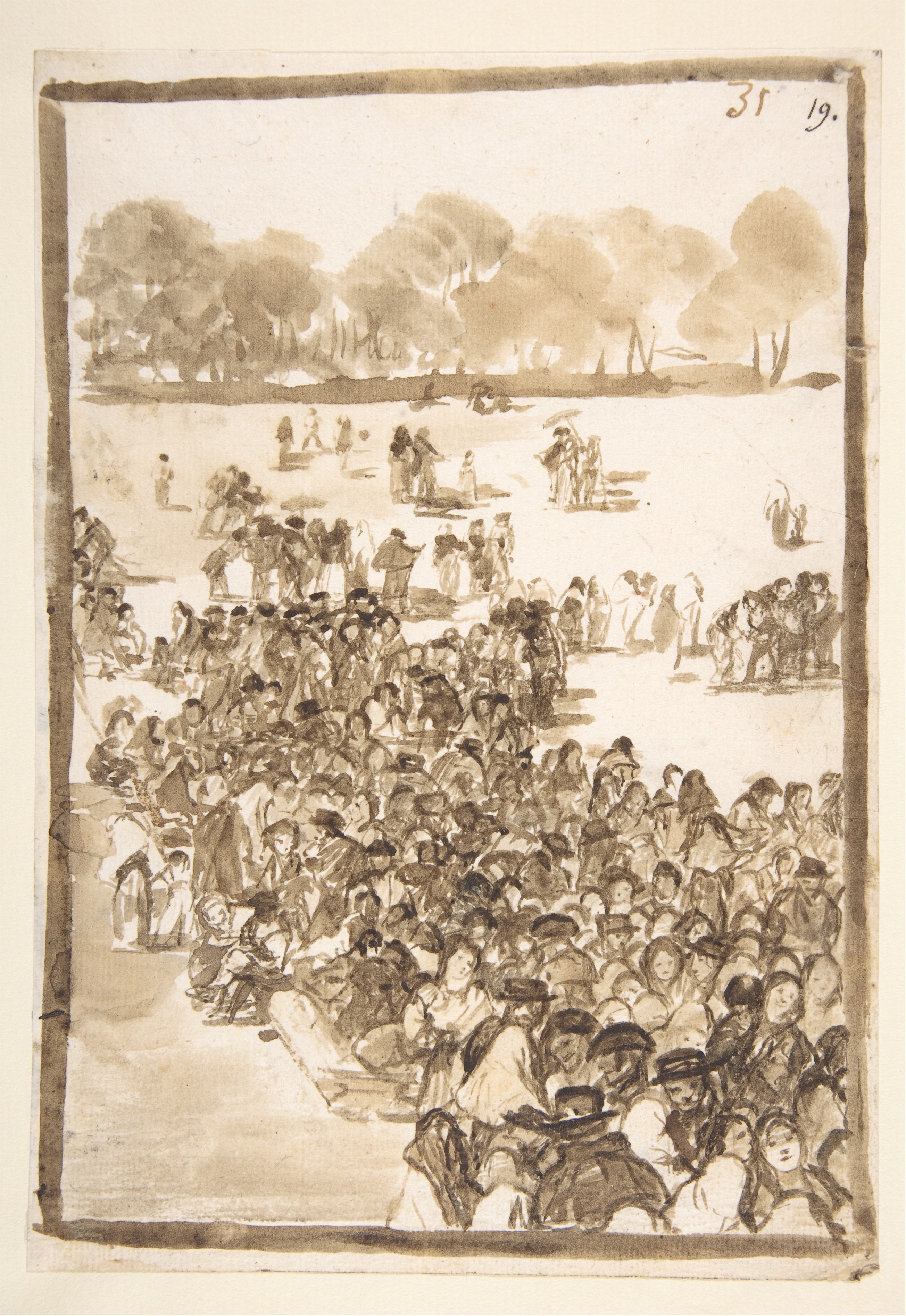 Crowd in a Park by Francisco de Goya y Lucientes