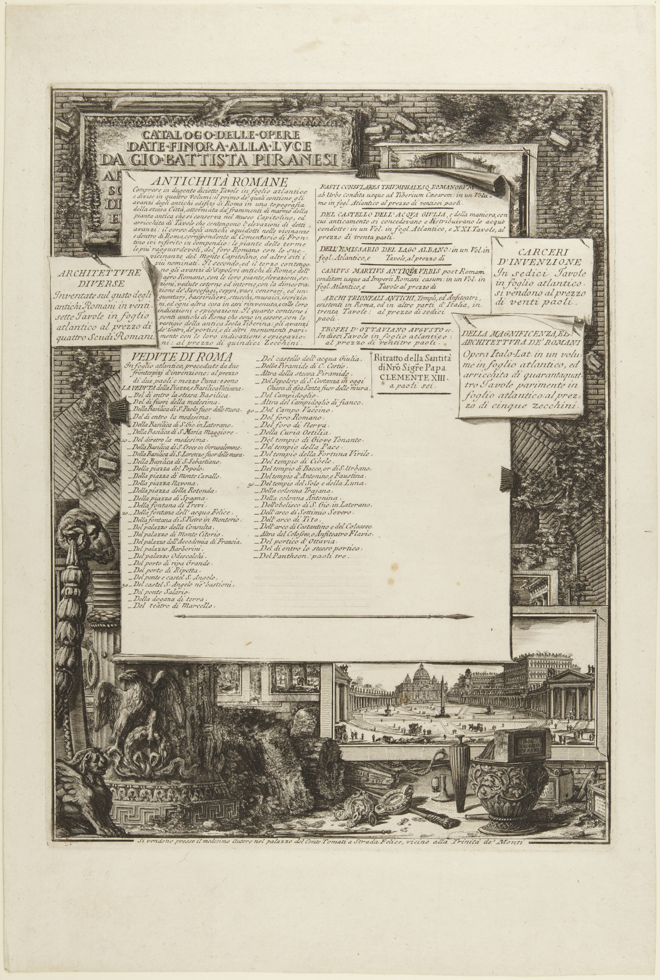 Catalogo delle Opere by Giovanni Battista Piranesi