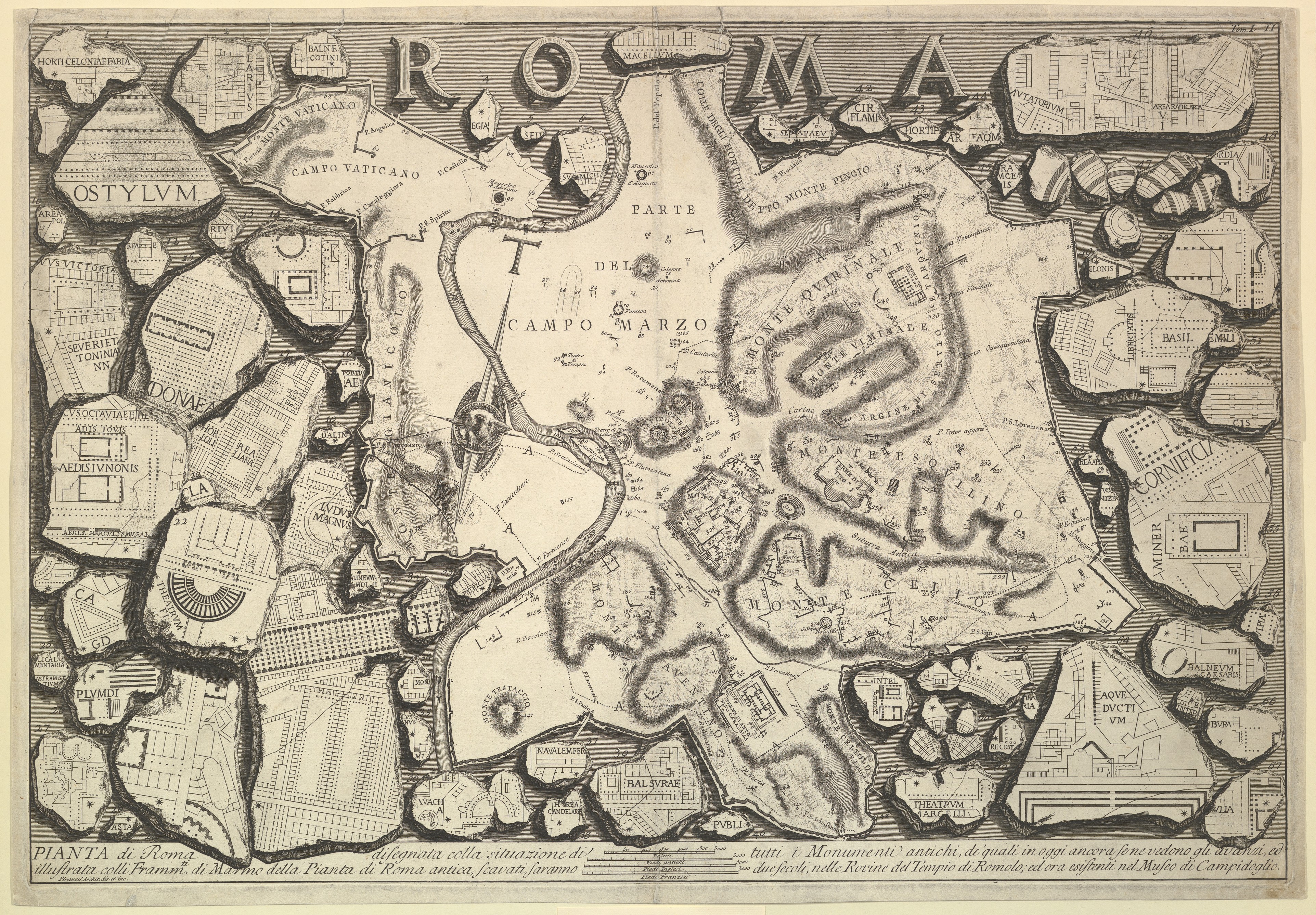 Plan of Rome, from Le Antichità Romane by Giovanni Battista Piranesi