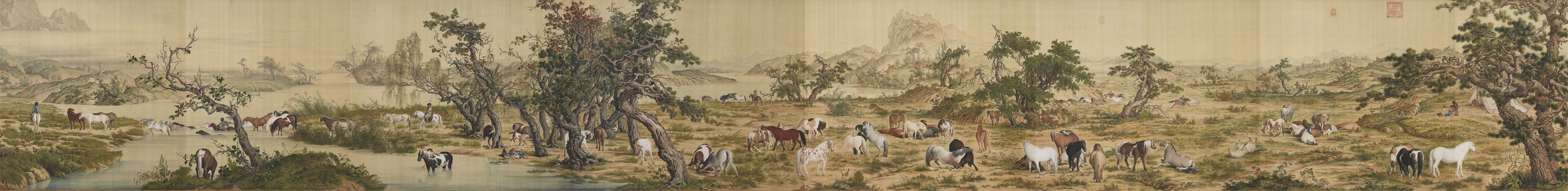 One Hundred Horses by Giuseppe Castiglione (郎世寧)