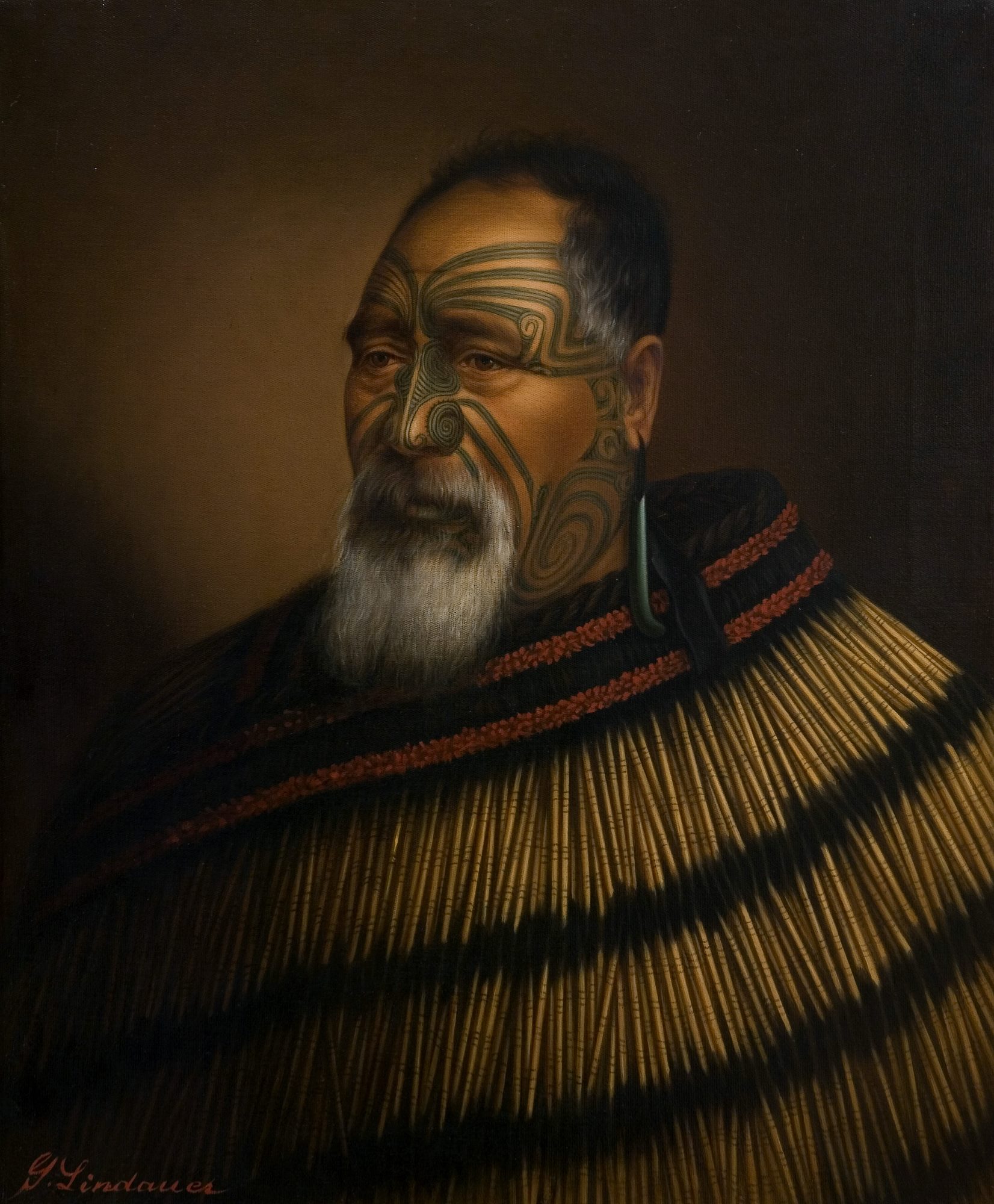 Portrait of Paora Tuhaere by Gottfried Lindauer