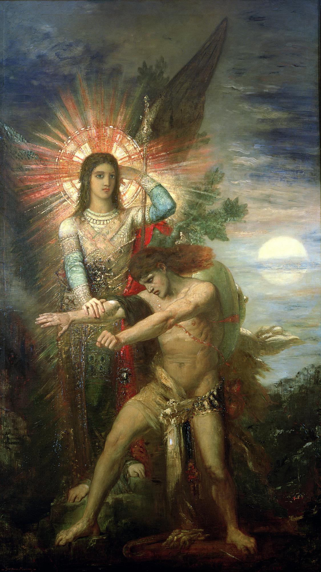 Jacob and the Angel by Gustave Moreau