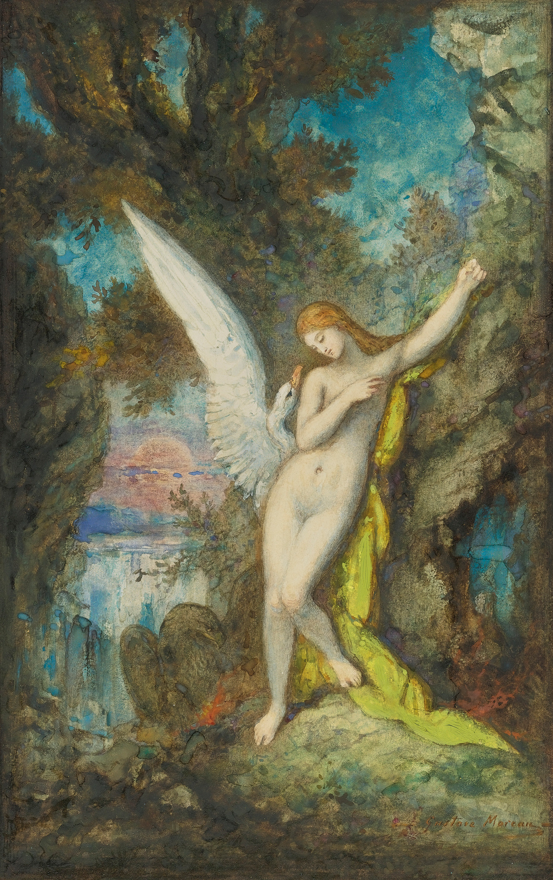 Leda and the Swan by Gustave Moreau