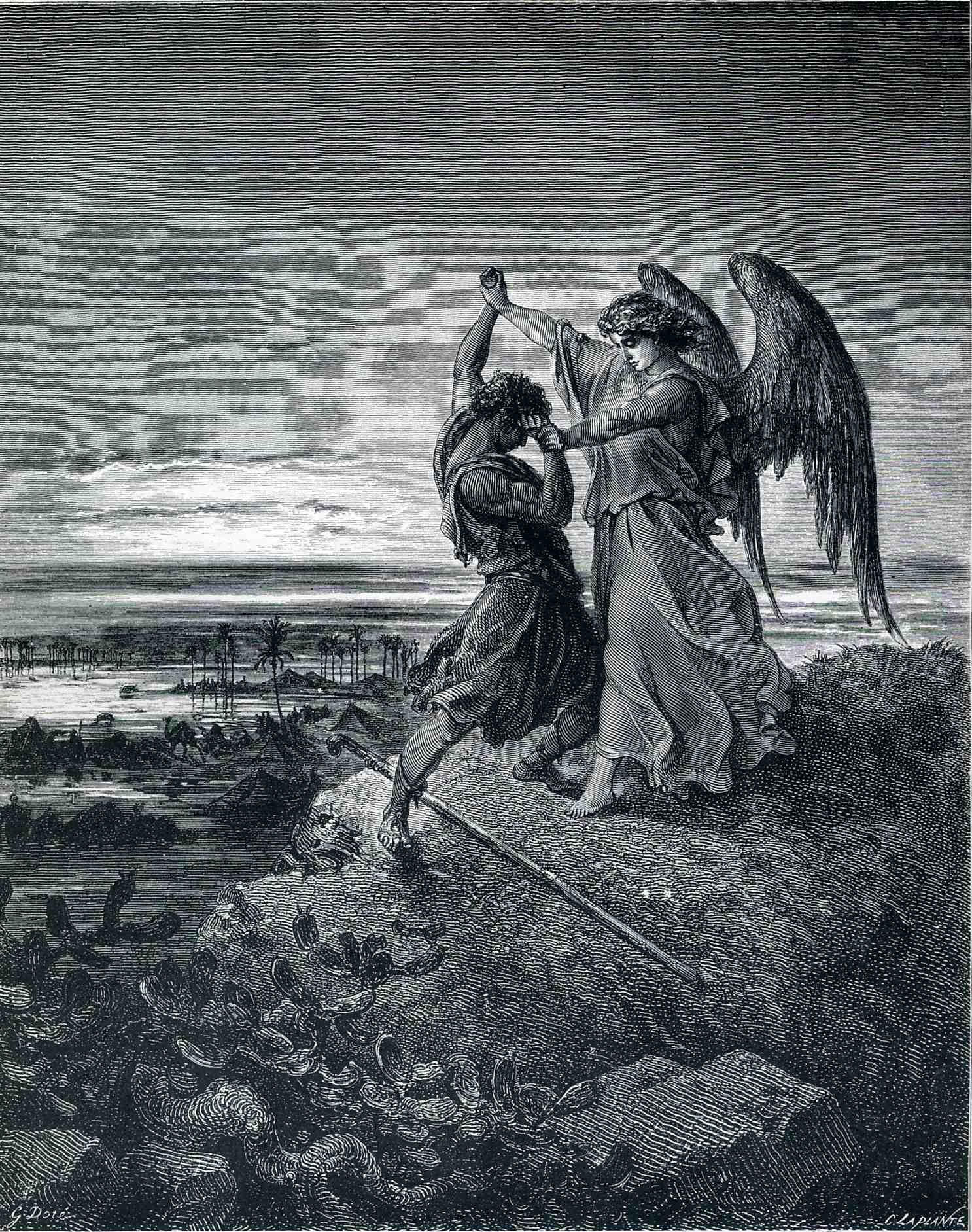 Jacob Wrestling with the Angel by Gustave Doré