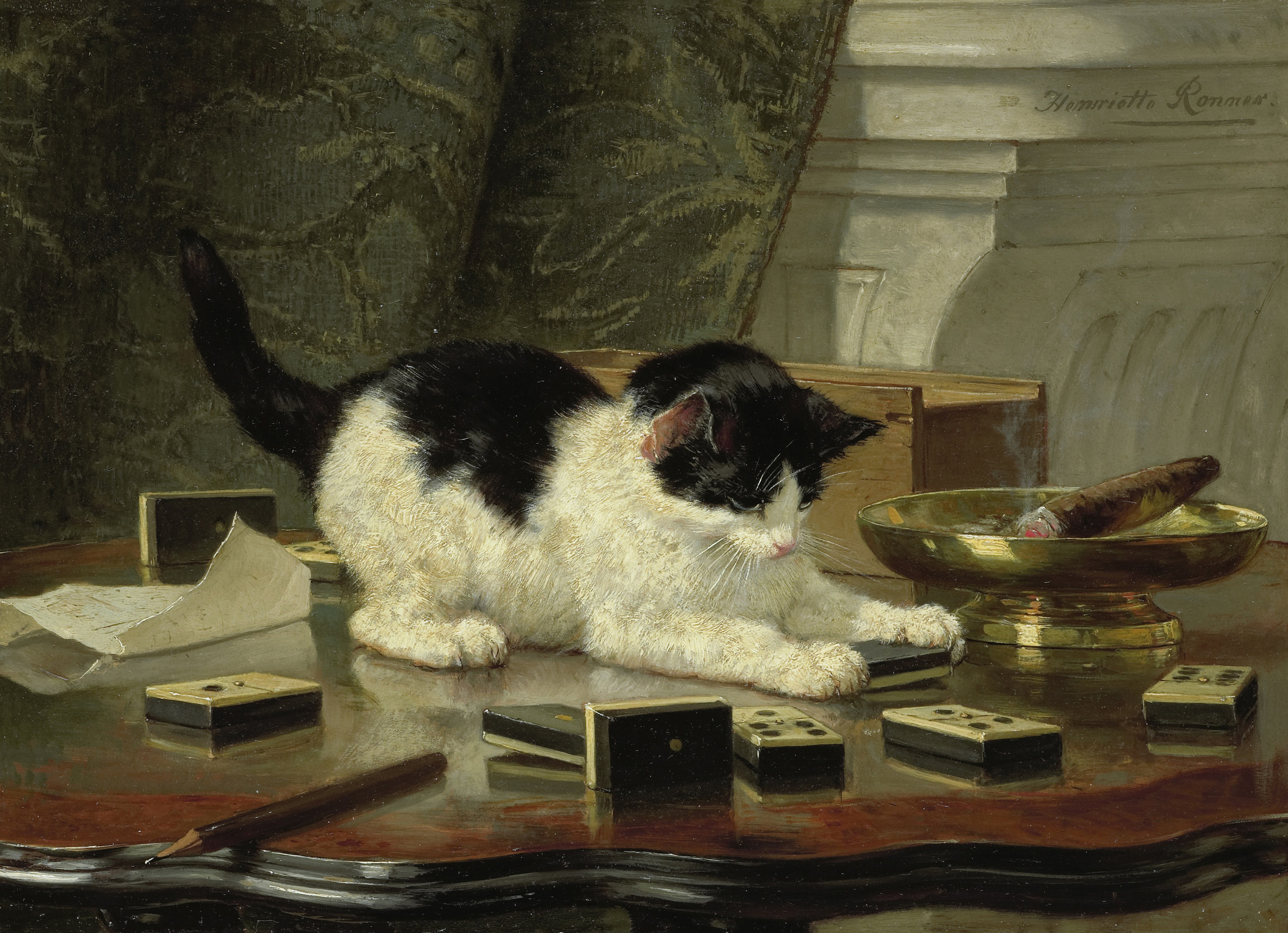 Kitten's Game by Henriëtte Ronner-Knip