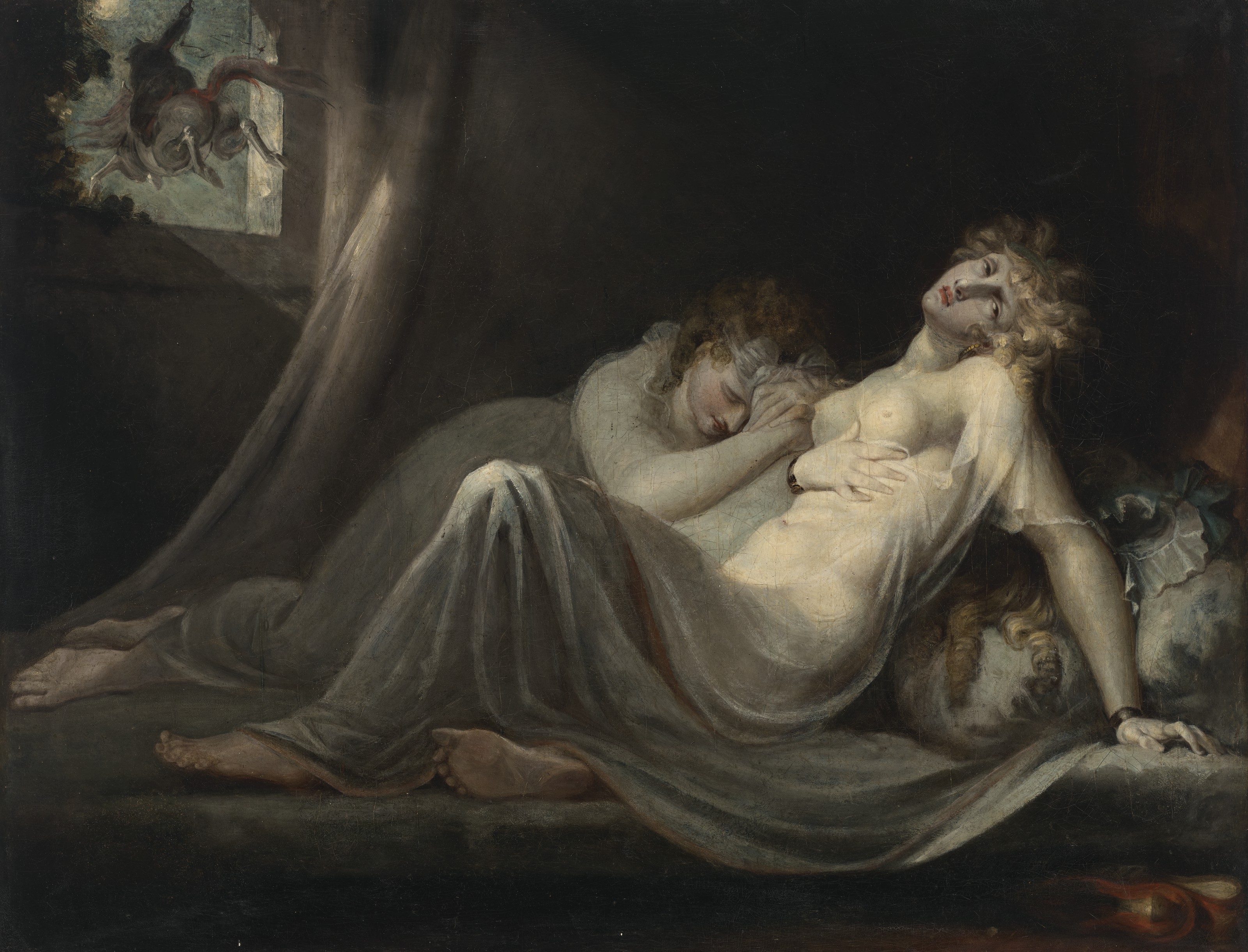 The incubus leaving two young women by Henry Fuseli