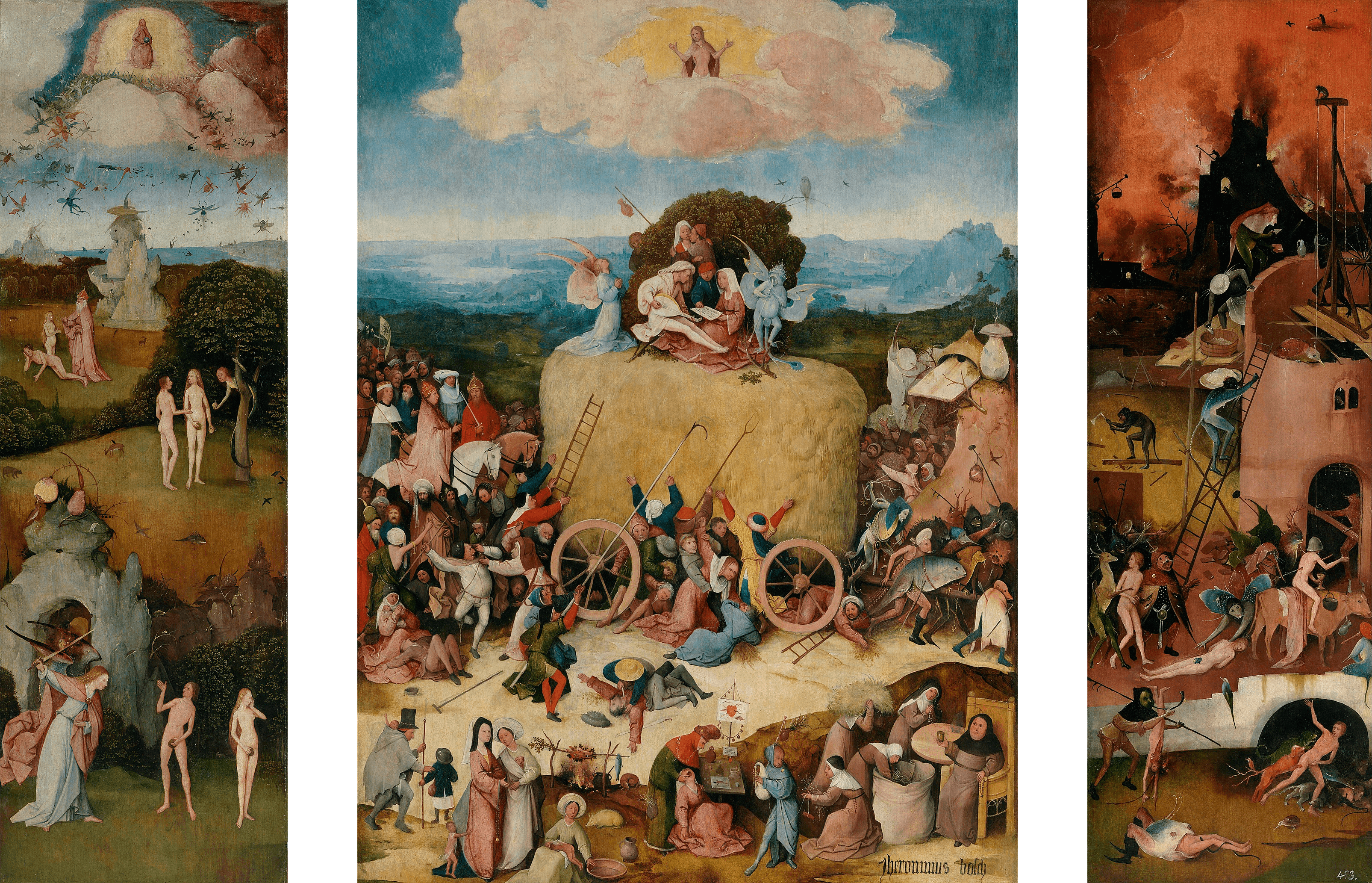The Haywain Triptych by Hieronymus Bosch