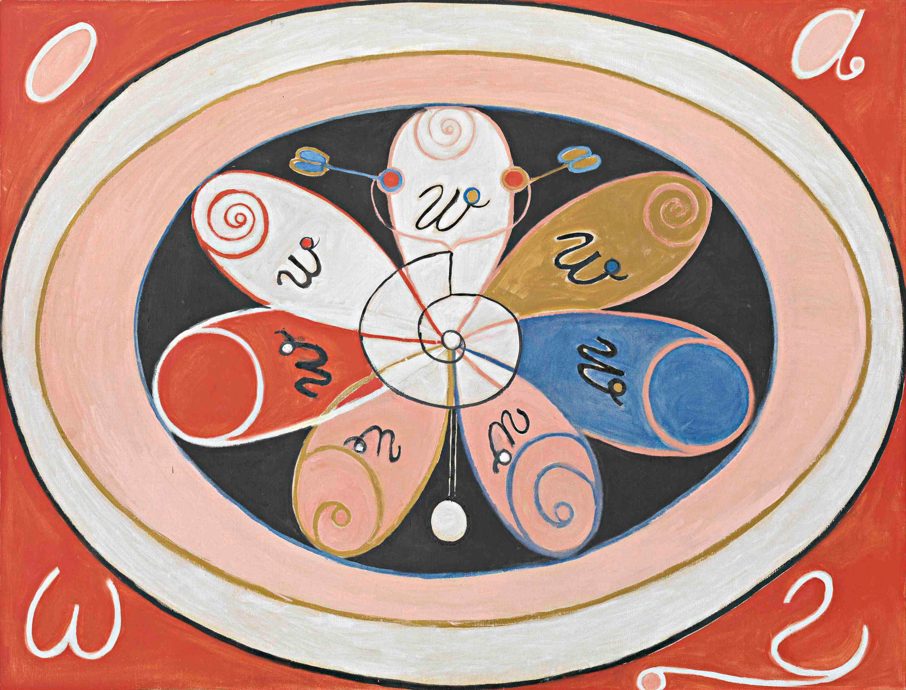 Evolution, No. 15, Group IV, The Seven-pointed Stars by Hilma af Klint