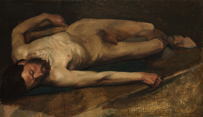 Man on a couch by Edgar Degas