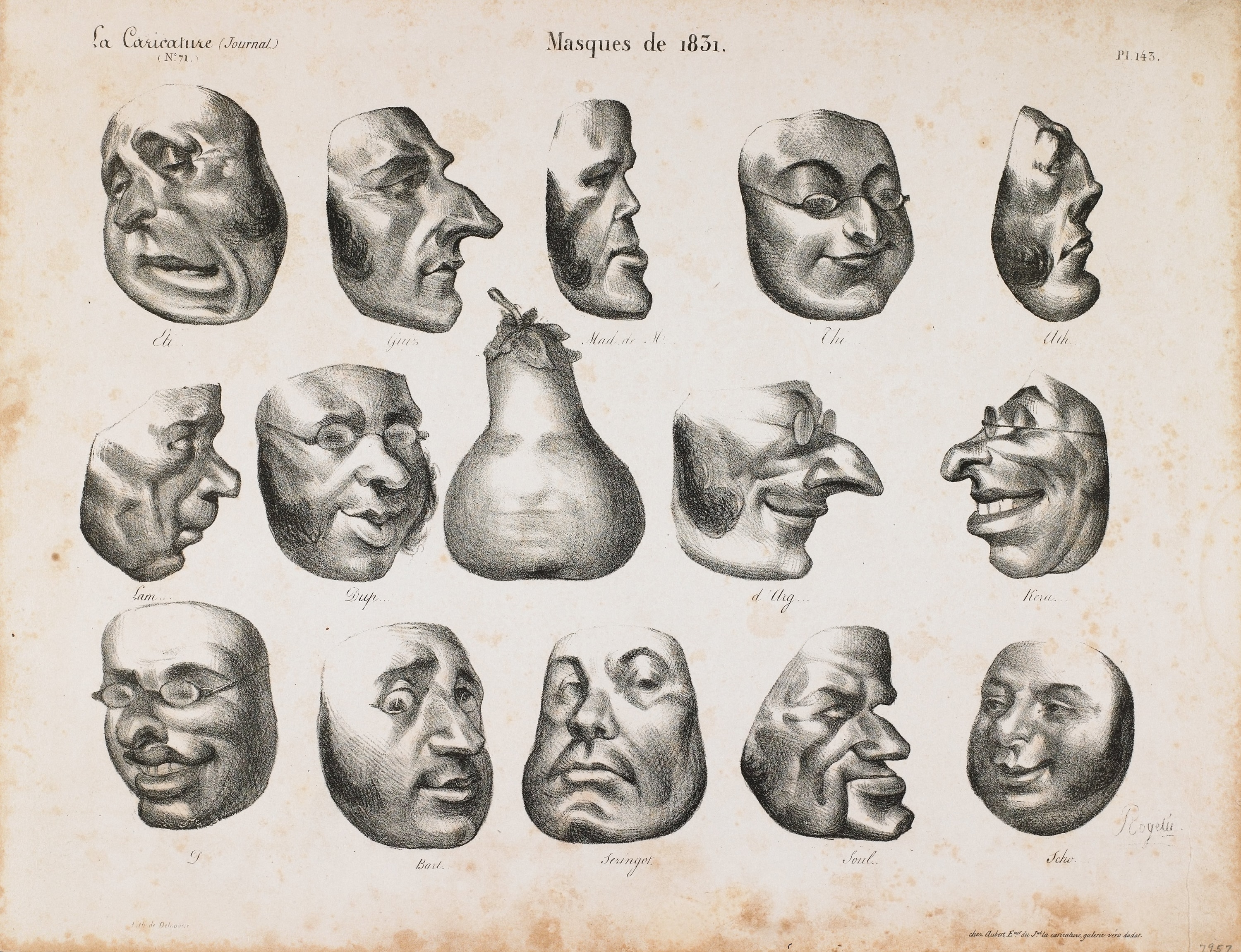 Masks of 1831 by Honoré Daumier