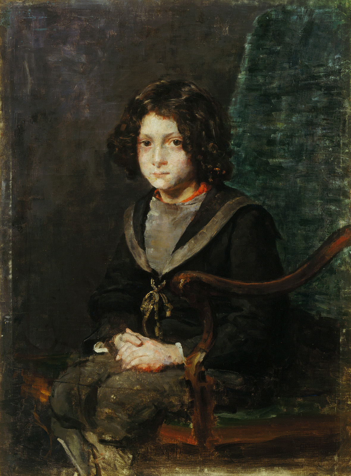Boy in Navy dress by Ivana Kobilca