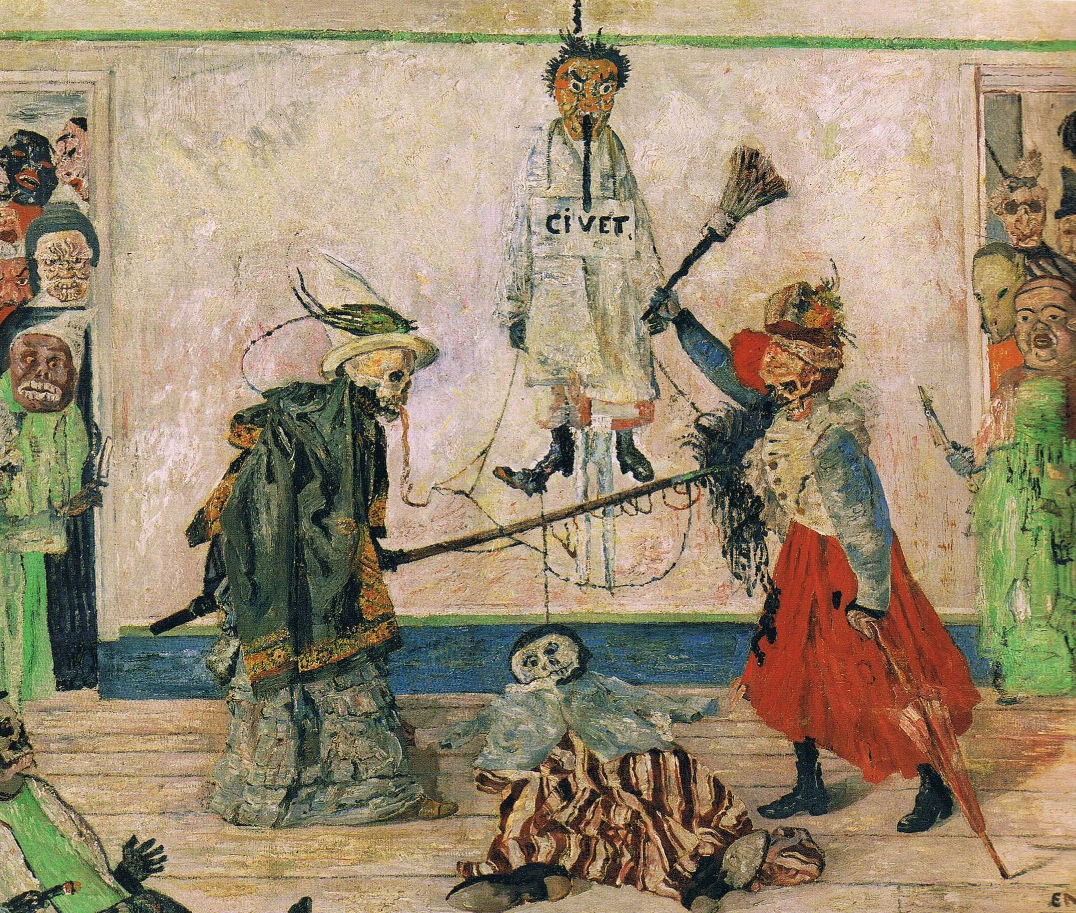 Skeletons Fighting over a Hanged Man by James Ensor
