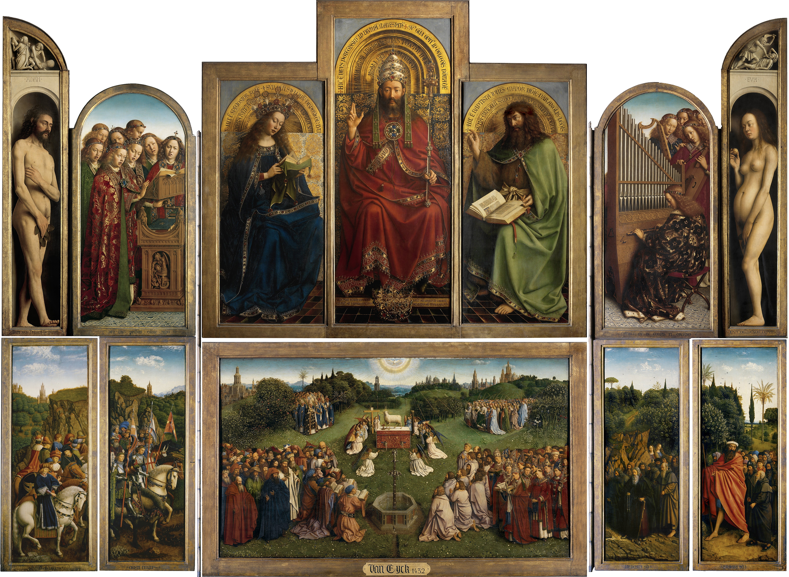 The Ghent Altarpiece, Open by Jan Van Eyck