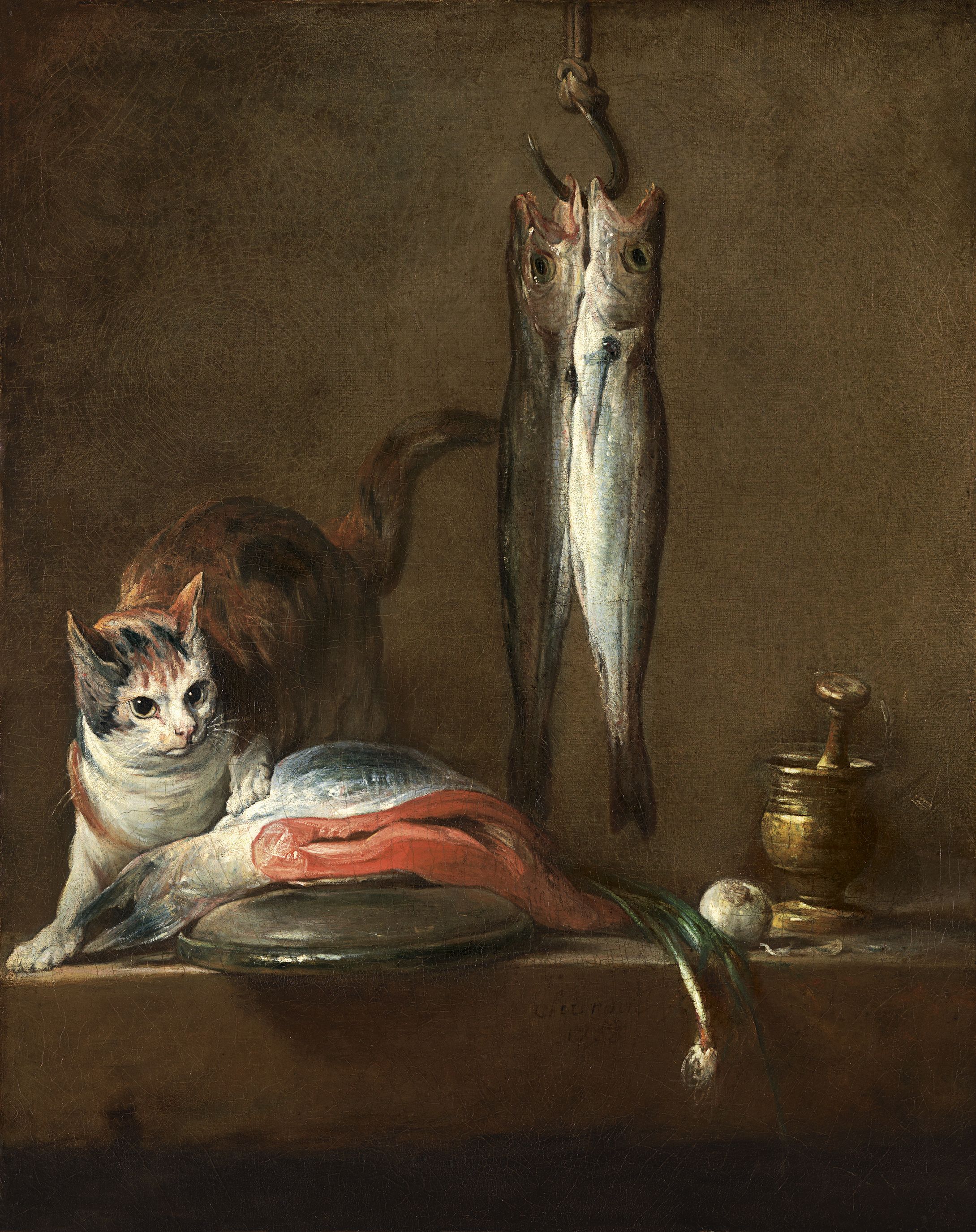 Still Life With Cat and Fish by Jean-Baptiste-Siméon Chardin
