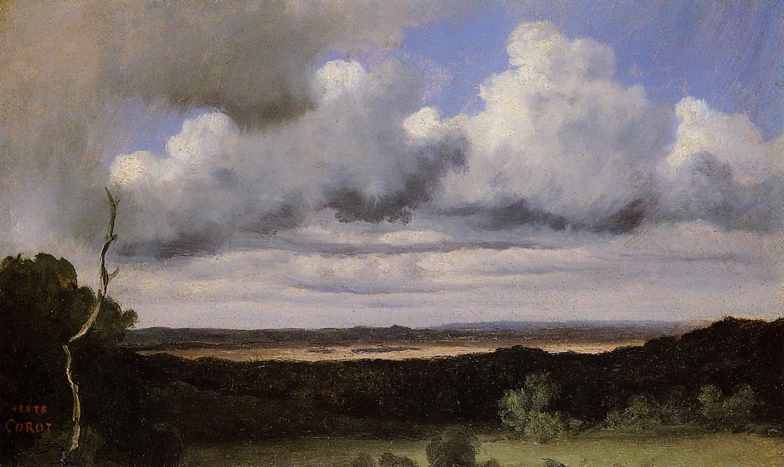 Fontainebleau, Storm Over The Plains by Jean-Baptiste Camille Corot