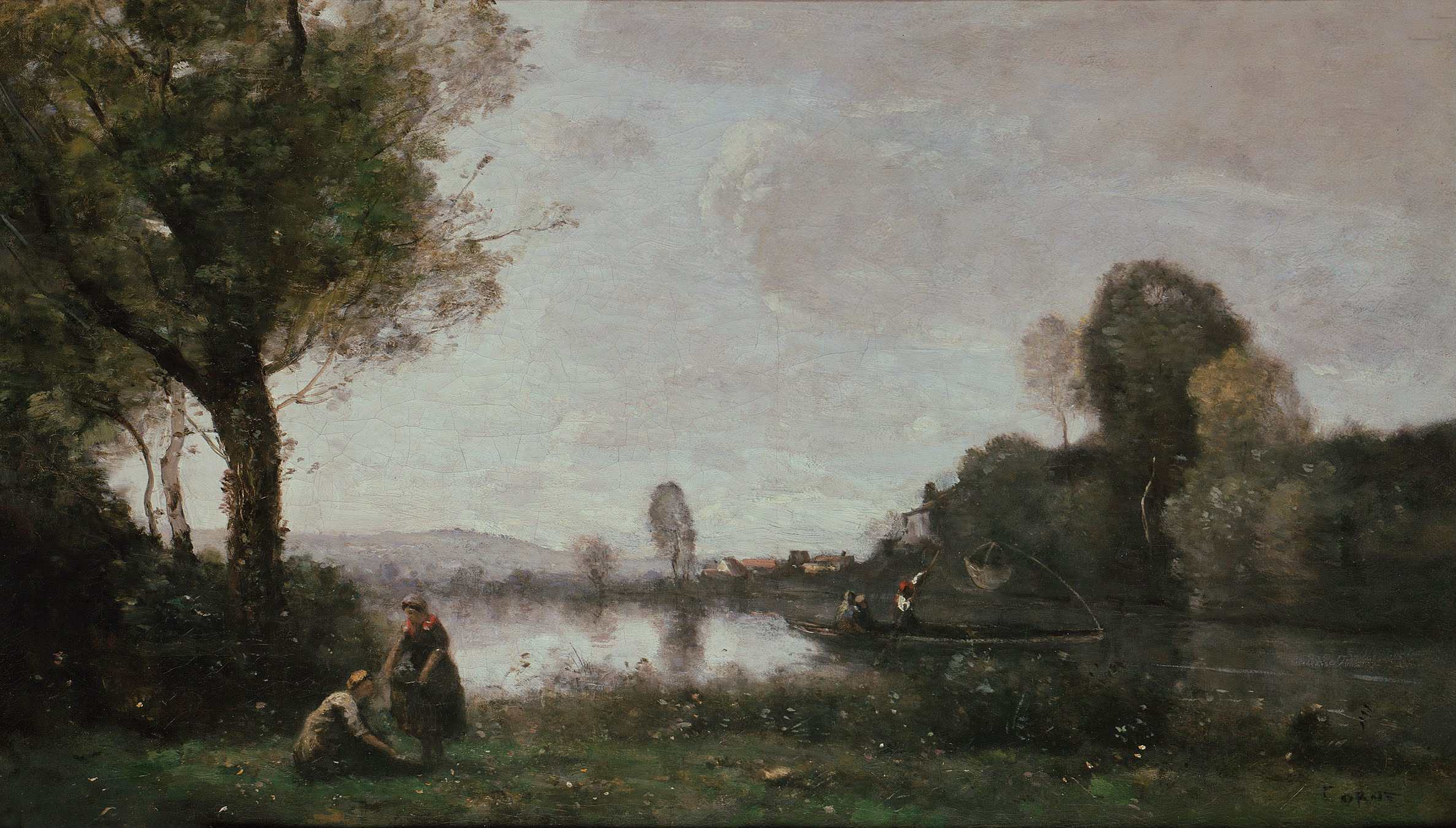 Seine Landscape Near Chatou by Jean-Baptiste Camille Corot
